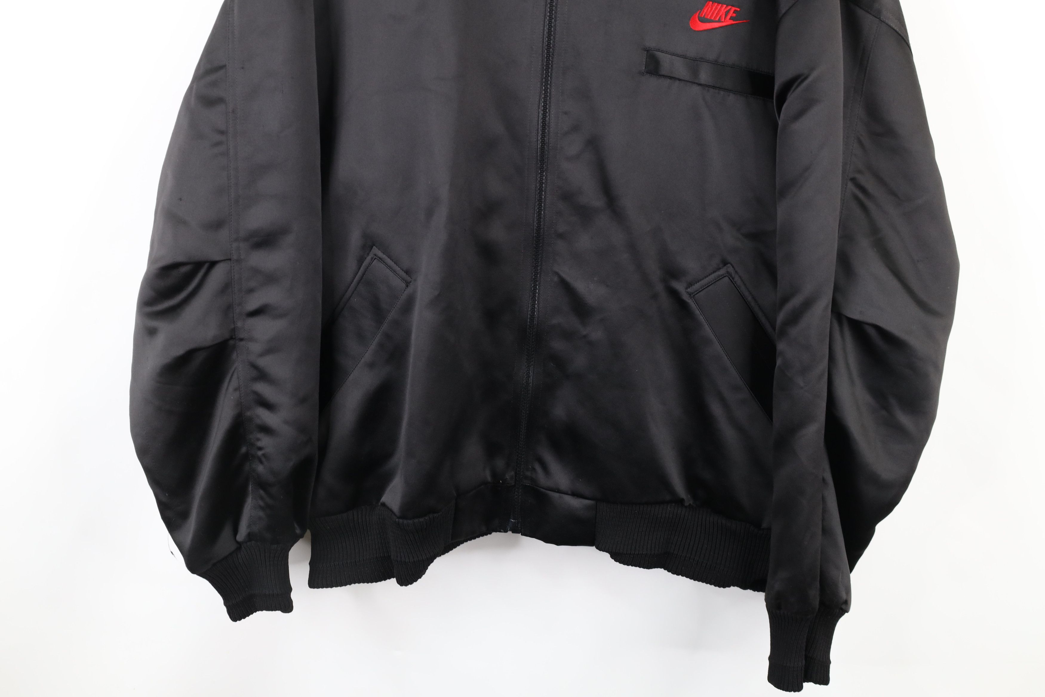 Nike Vintage 90s Nike James Nike Racing Out Satin Bomber Jacket Size US L / EU 52-54 / 3 - 4 Thumbnail