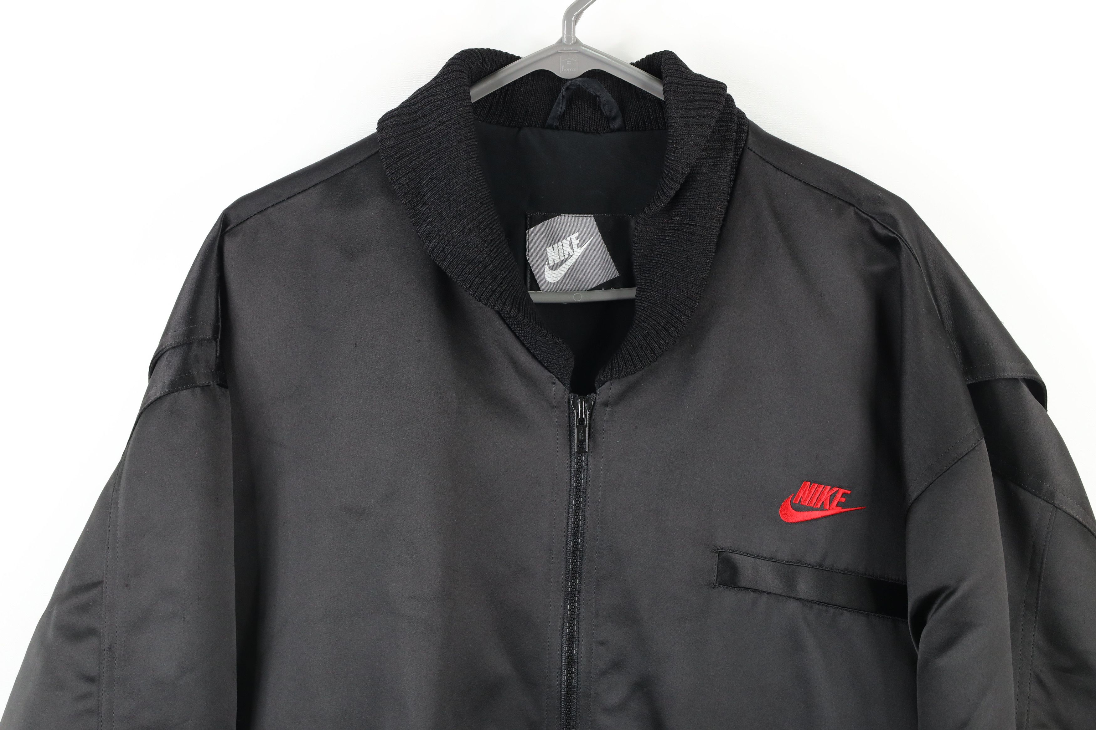 Nike Vintage 90s Nike James Nike Racing Out Satin Bomber Jacket Size US L / EU 52-54 / 3 - 3 Thumbnail