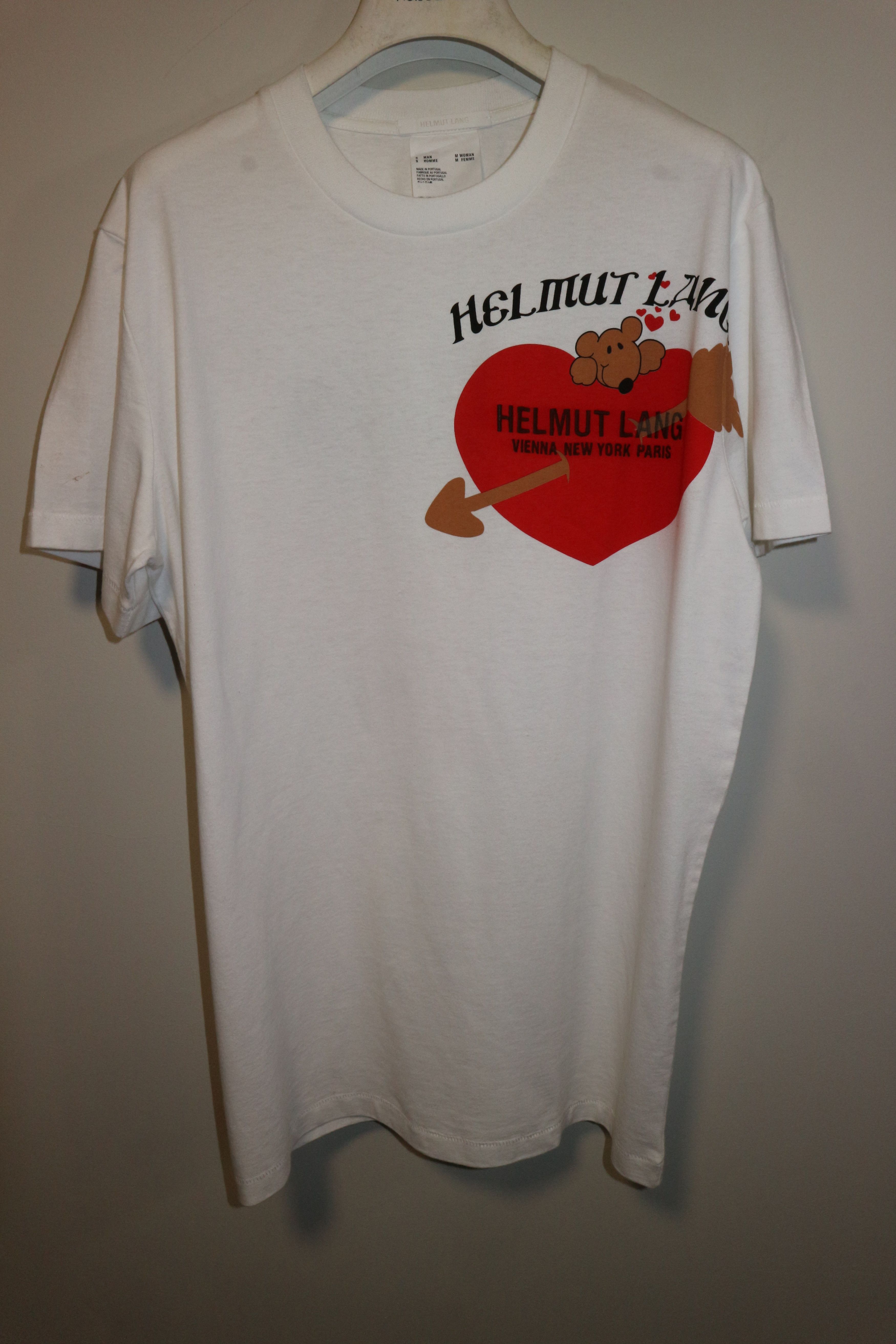 Helmut Lang Teddy bear valentine t-shirt Size US S / EU 44-46 / 1 - 1 Thumbnail