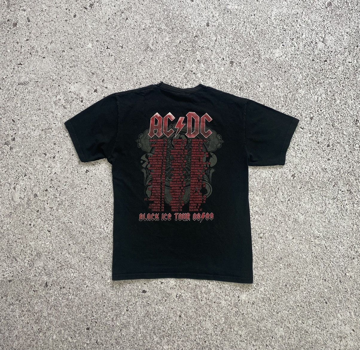 AC/DC × Band Tees Vintage AC/DC Promo European Tour “Black Ice” 2009 T-shirt Size US L / EU 52-54 / 3 - 4 Thumbnail