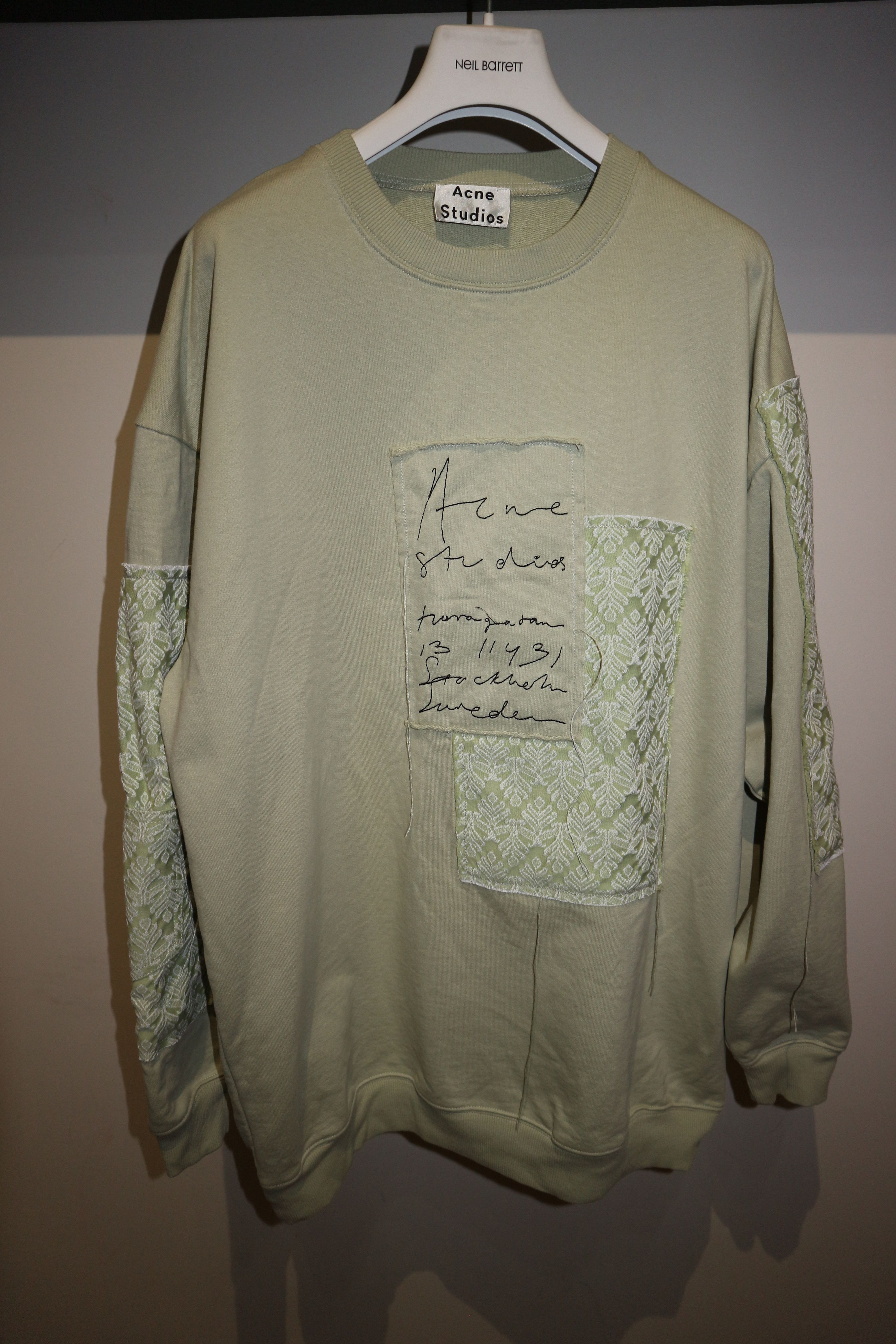 Acne Studios oversized embroidered patch logo sweatshirt | Grailed