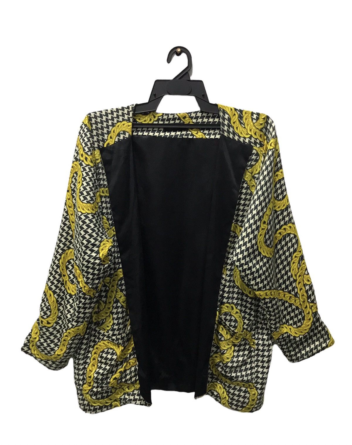 image of Designer Motel Design Kimono Long Sleeve Shirt in Yellow, Men's (Size Medium)