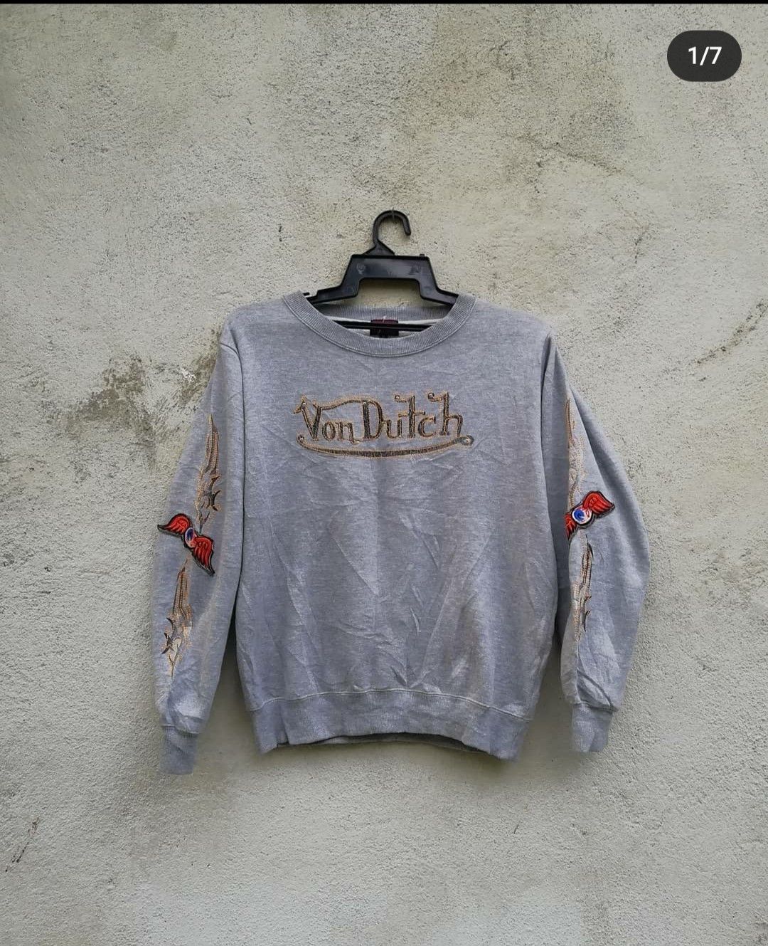 Vintage × Von Dutch Von Dutch Grey Fly Crewneck Size US M / EU 48-50 / 2 - 1 Thumbnail