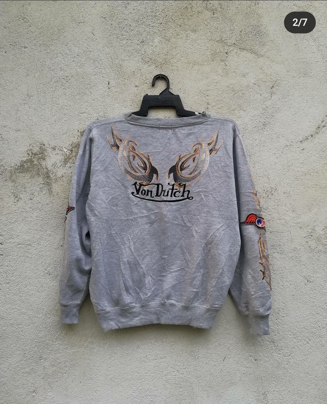 Vintage × Von Dutch Von Dutch Grey Fly Crewneck Size US M / EU 48-50 / 2 - 2 Thumbnail