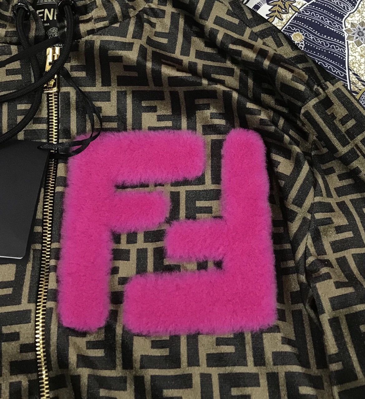 Fendi Fendace FF logo crop zip up hoodie Size M / US 6-8 / IT 42-44 - 3 Thumbnail