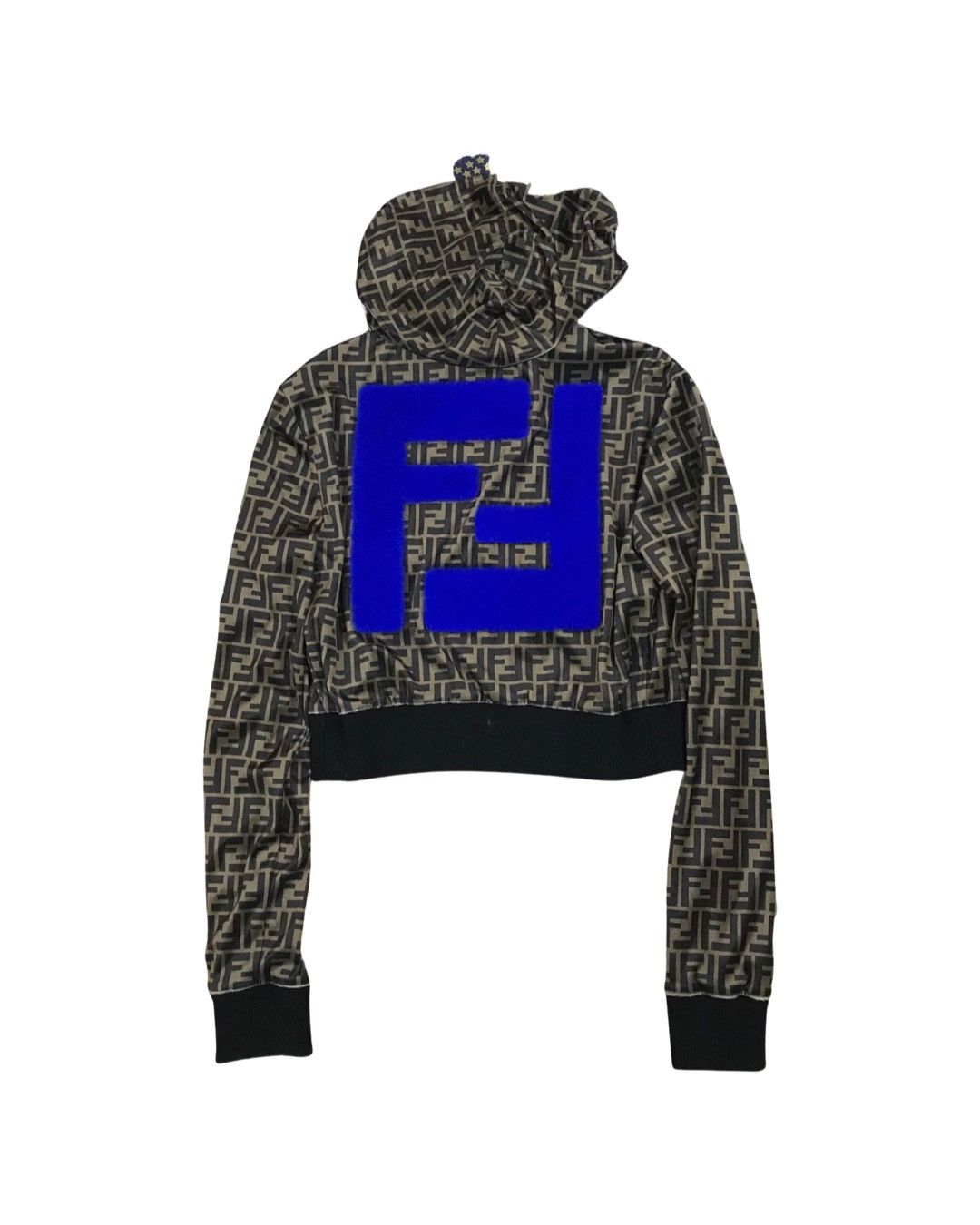 Fendi Fendace FF logo crop zip up hoodie Size M / US 6-8 / IT 42-44 - 2 Thumbnail