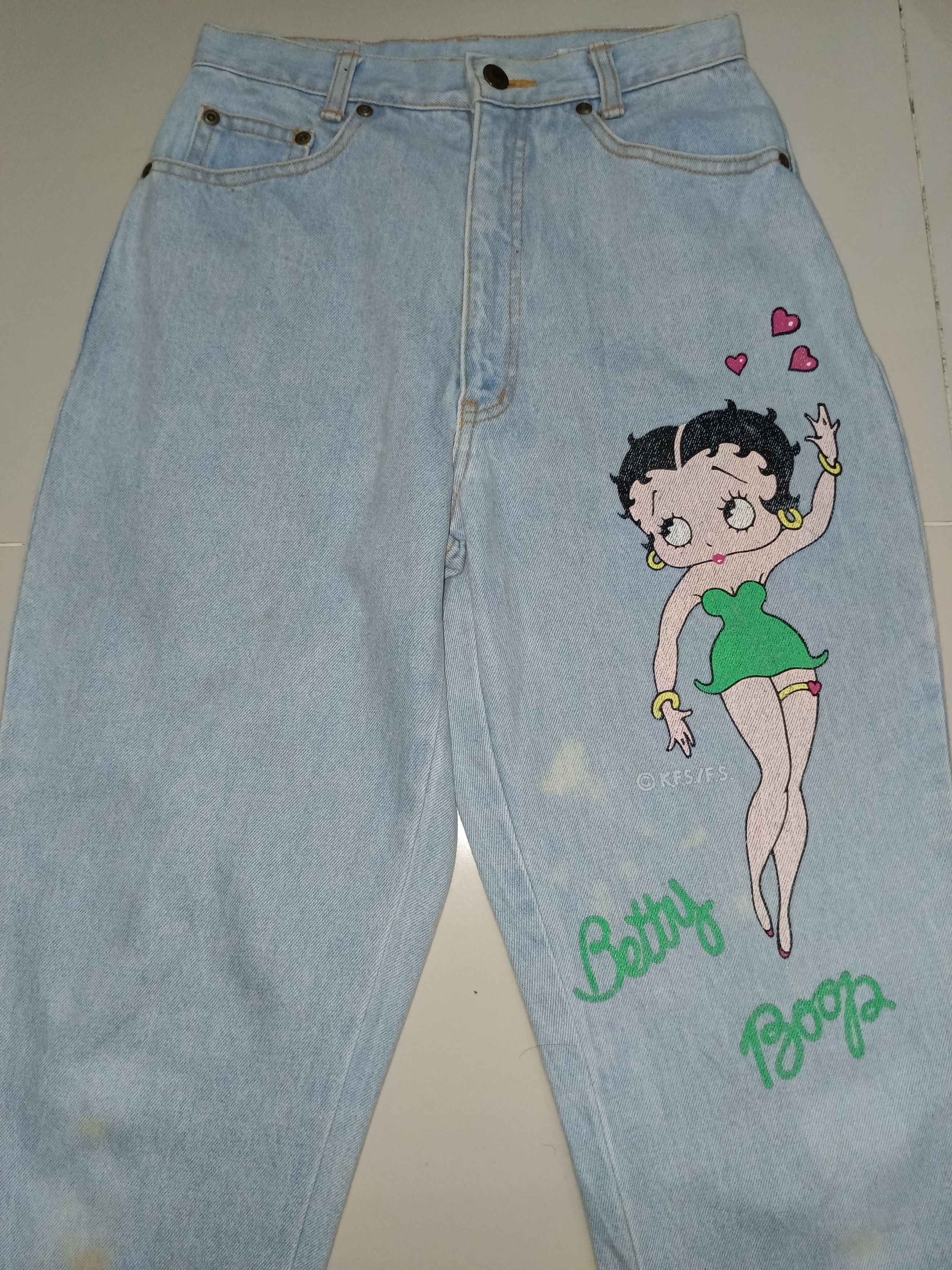 Cartoon Network Vintage 90s Betty Boop Jeans Pants Size US 26 / EU 42 - 2 Thumbnail
