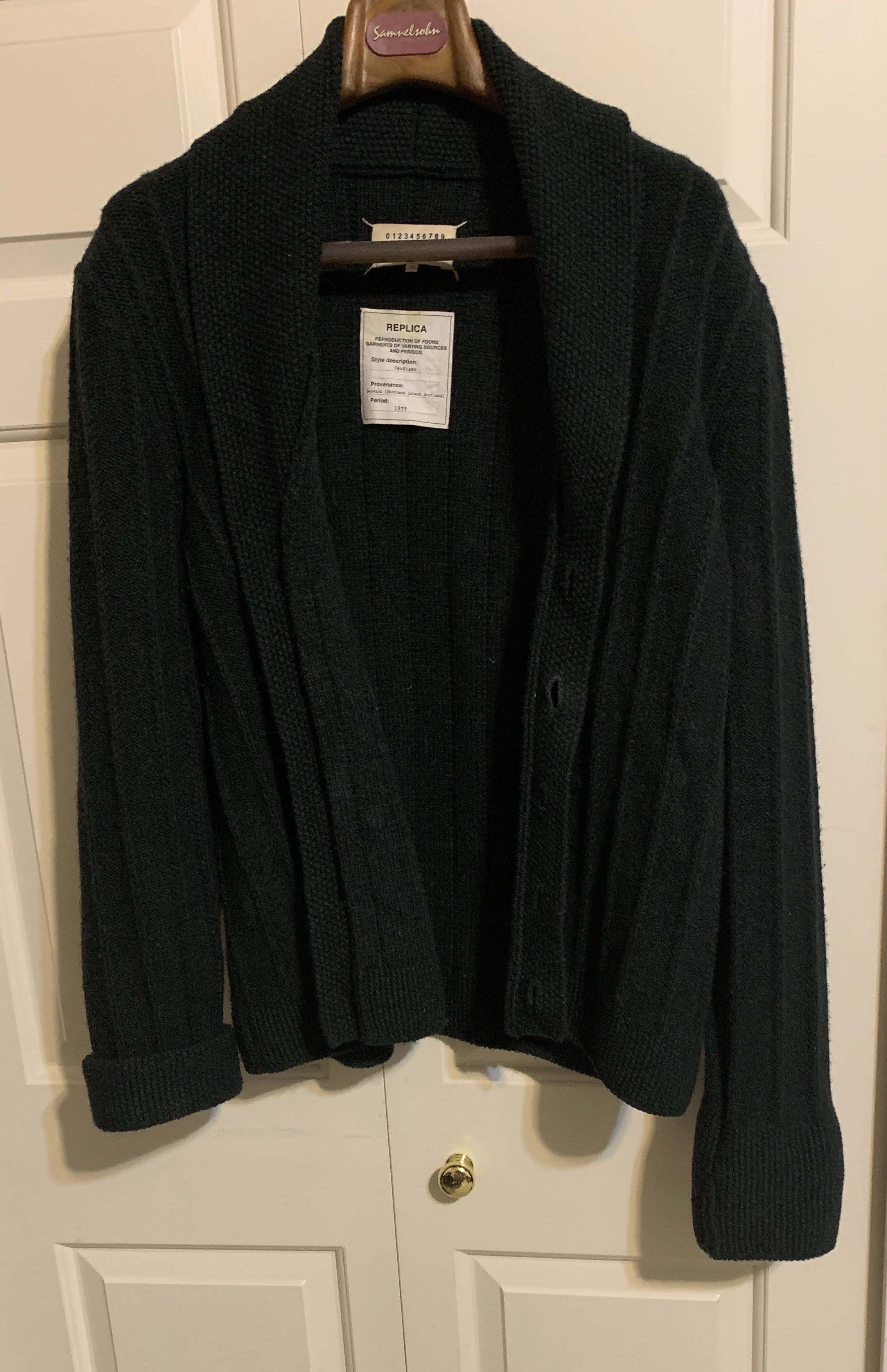 Maison Margiela Forest Green Wool Shawl Collar Cardigan Size US L / EU 52-54 / 3 - 4 Thumbnail