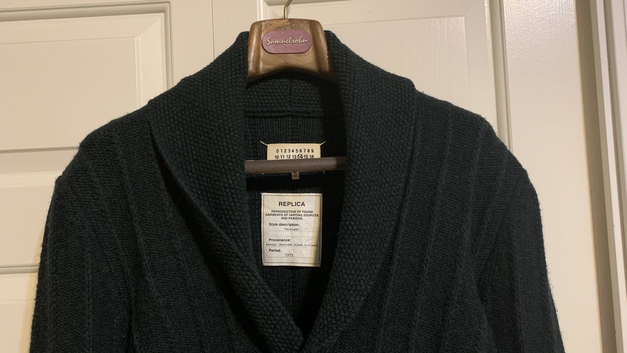 Maison Margiela Forest Green Wool Shawl Collar Cardigan | Grailed