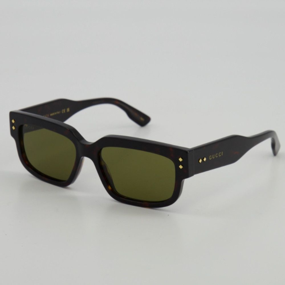 image of New Gucci Gg1218S - 002 Havana Green Sunglasses in Brown, Men's