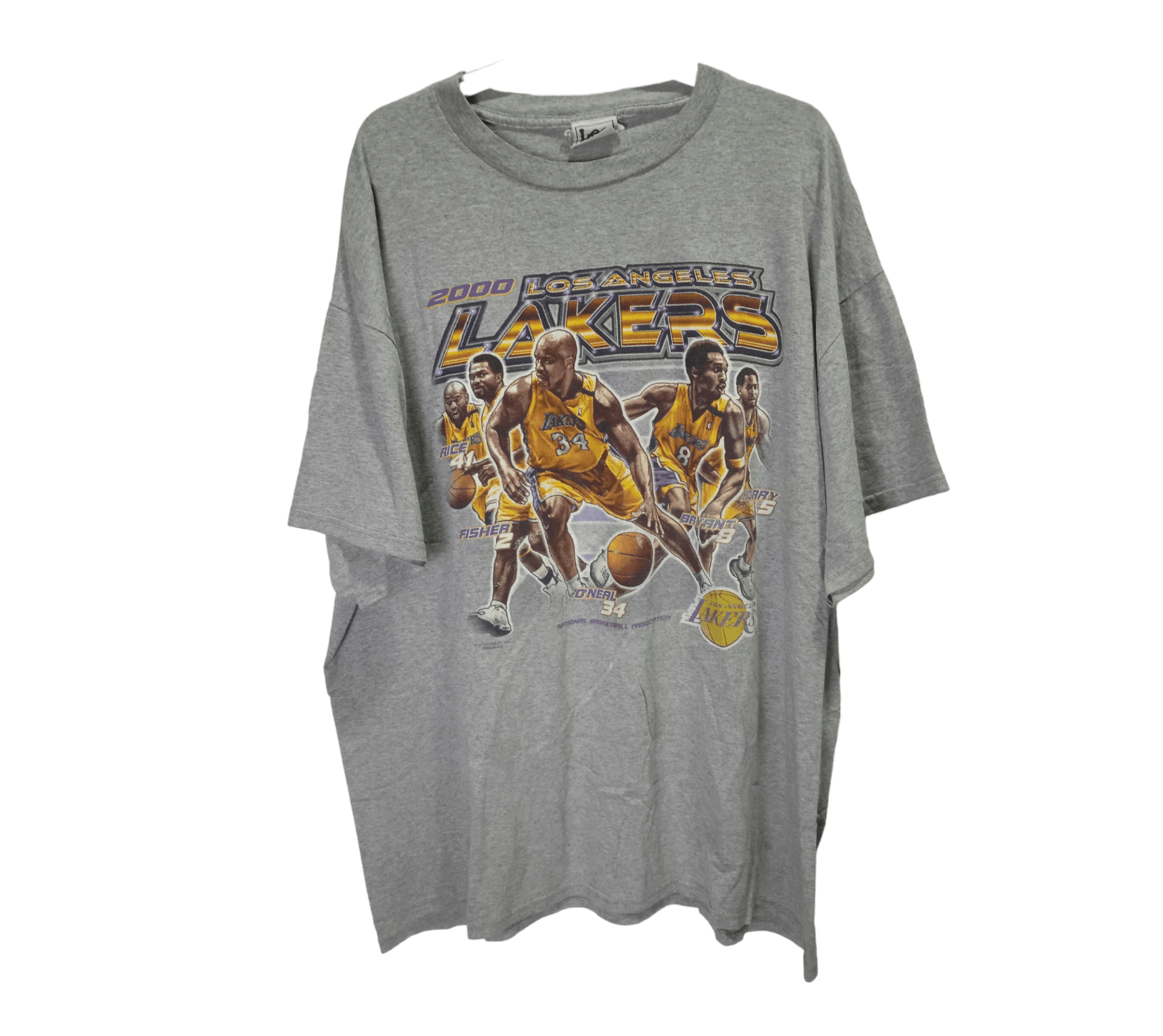 image of L A Lakers x NBA Vintage 2000S Los Angeles Lakers Kobe &shaq T Shirt in Grey, Men's (Size 2XL)