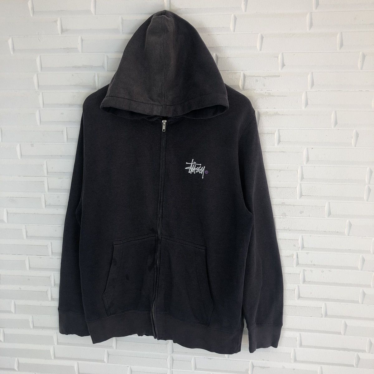 Stussy × Vintage STUSSY SWEATSHIRT HOODIE FADED GREY Size US M / EU 48-50 / 2 - 3 Thumbnail