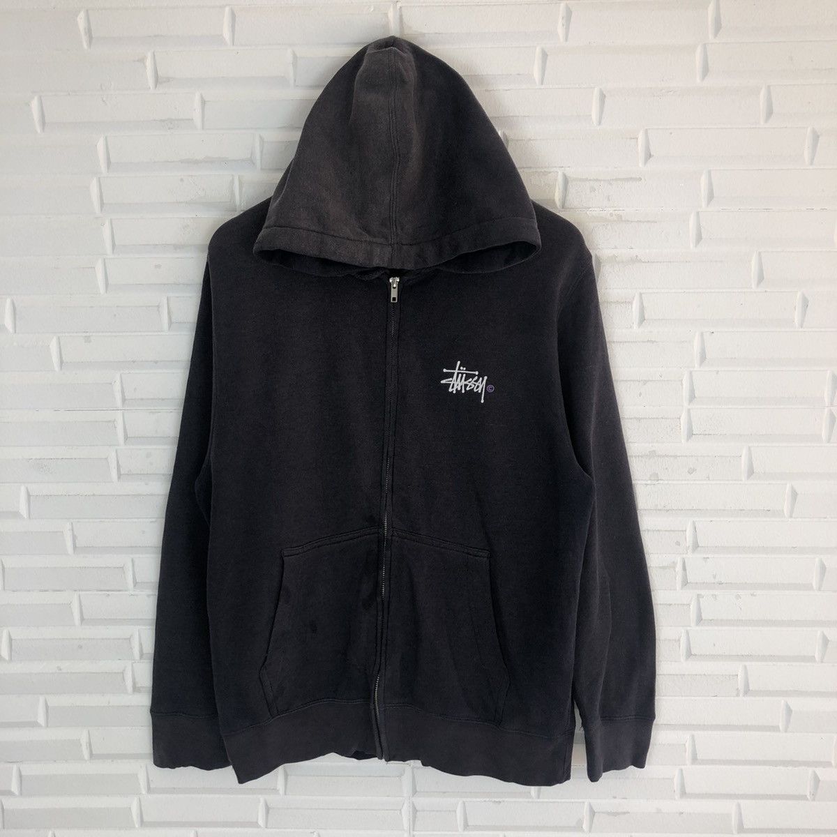 Stussy × Vintage STUSSY SWEATSHIRT HOODIE FADED GREY Size US M / EU 48-50 / 2 - 1 Thumbnail