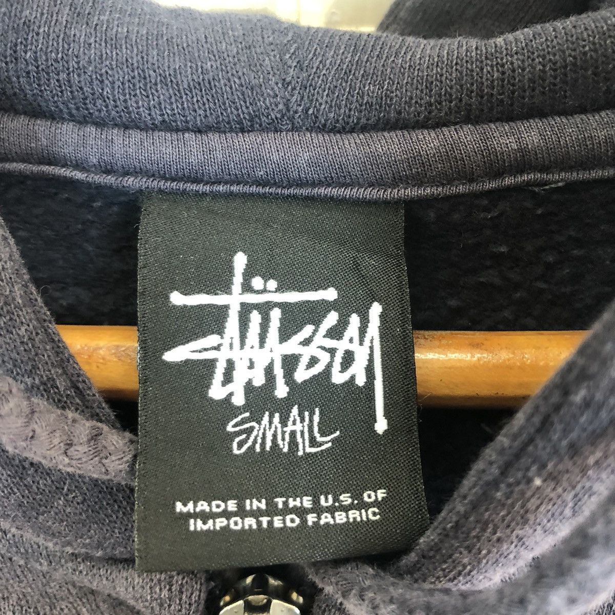 Stussy × Vintage STUSSY SWEATSHIRT HOODIE FADED GREY Size US M / EU 48-50 / 2 - 9 Thumbnail