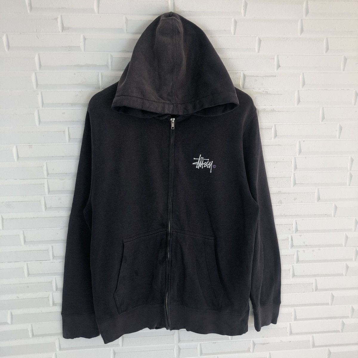 Stussy × Vintage STUSSY SWEATSHIRT HOODIE FADED GREY Size US M / EU 48-50 / 2 - 4 Thumbnail