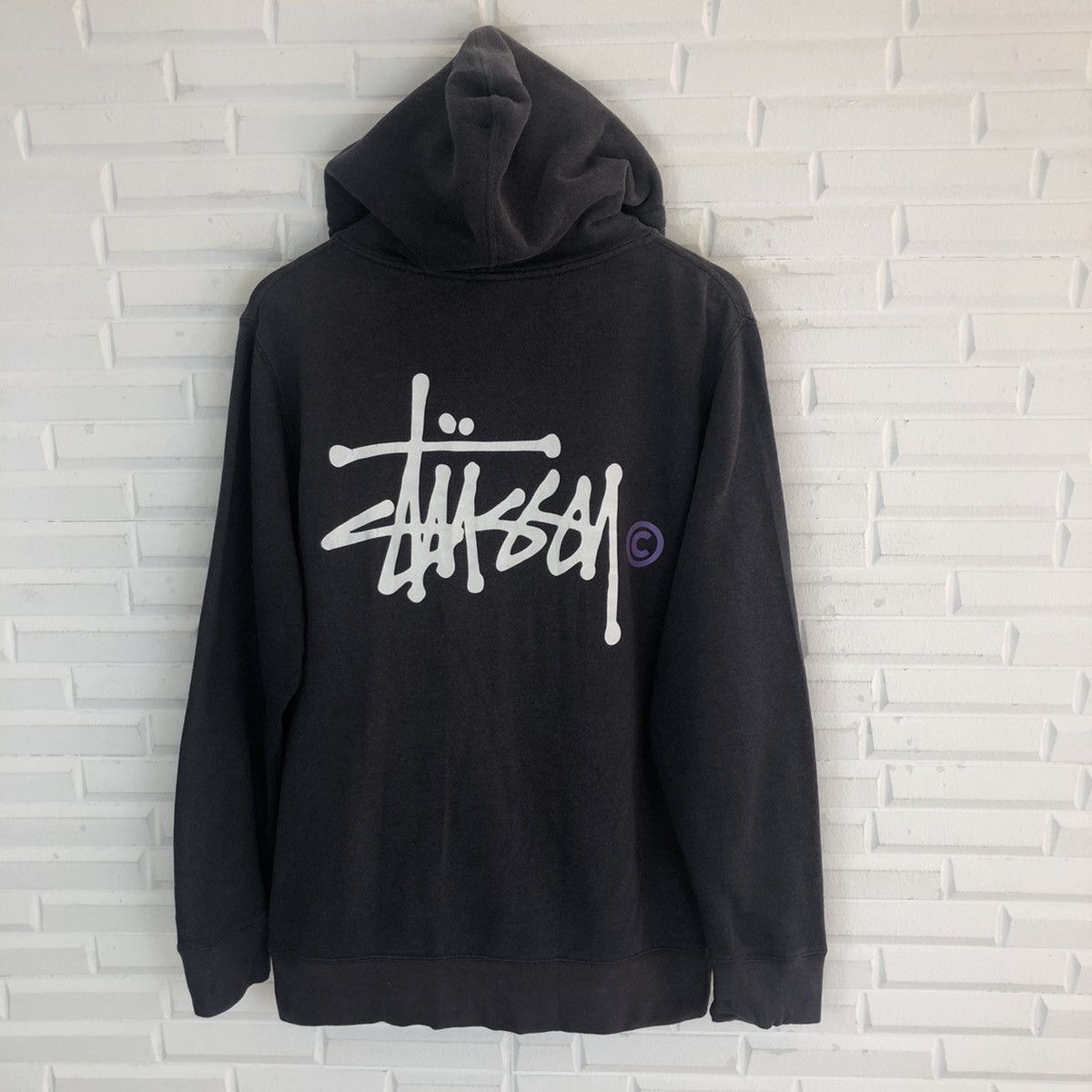 Stussy × Vintage STUSSY SWEATSHIRT HOODIE FADED GREY Size US M / EU 48-50 / 2 - 6 Thumbnail