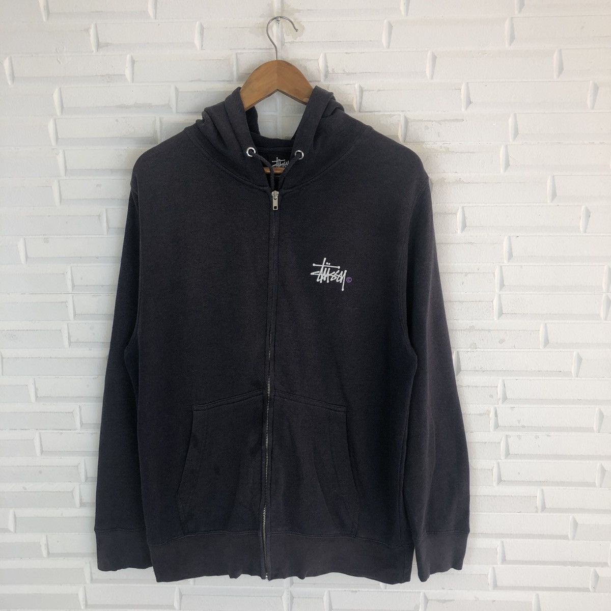 Stussy × Vintage STUSSY SWEATSHIRT HOODIE FADED GREY Size US M / EU 48-50 / 2 - 5 Thumbnail