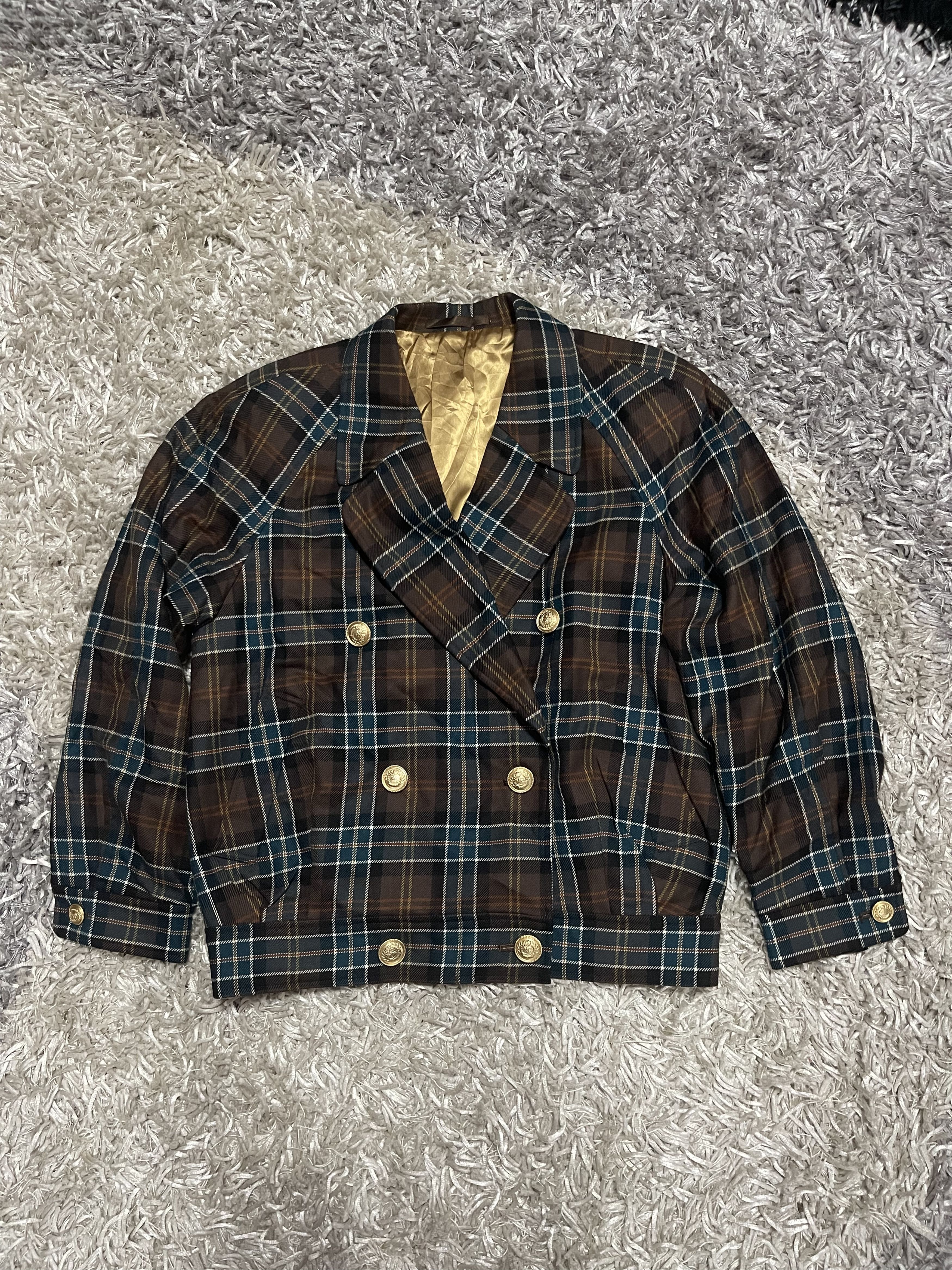 Burberry VINTAGE BURBERRYS CHECK JACKET WOOL JAPAN Size L / US 10 / IT 46 - 1 Thumbnail