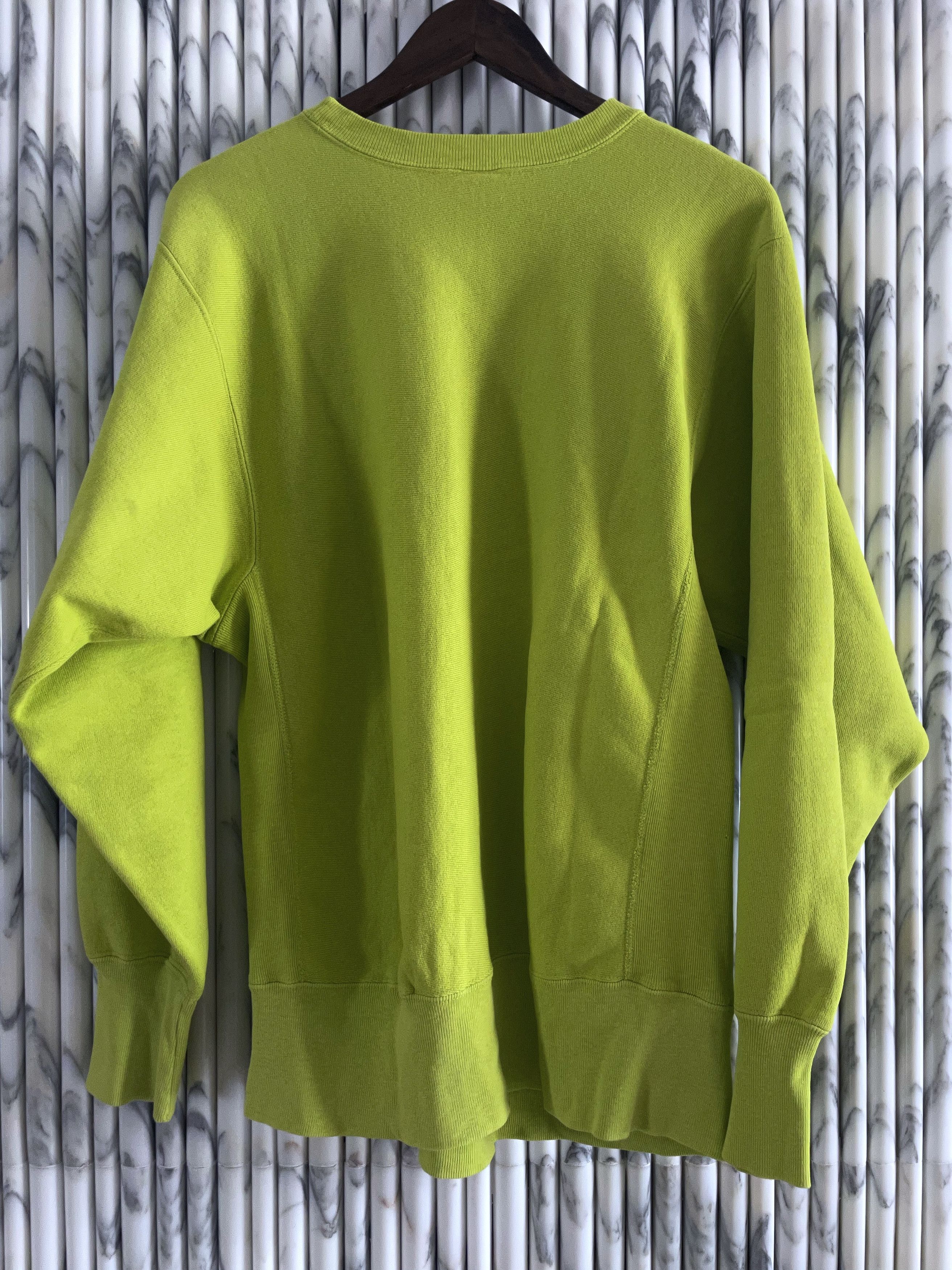 Champion VINTAGE REVERSE WEAVE NEON LIME SWEATSHIRT Size US L / EU 52-54 / 3 - 8 Thumbnail