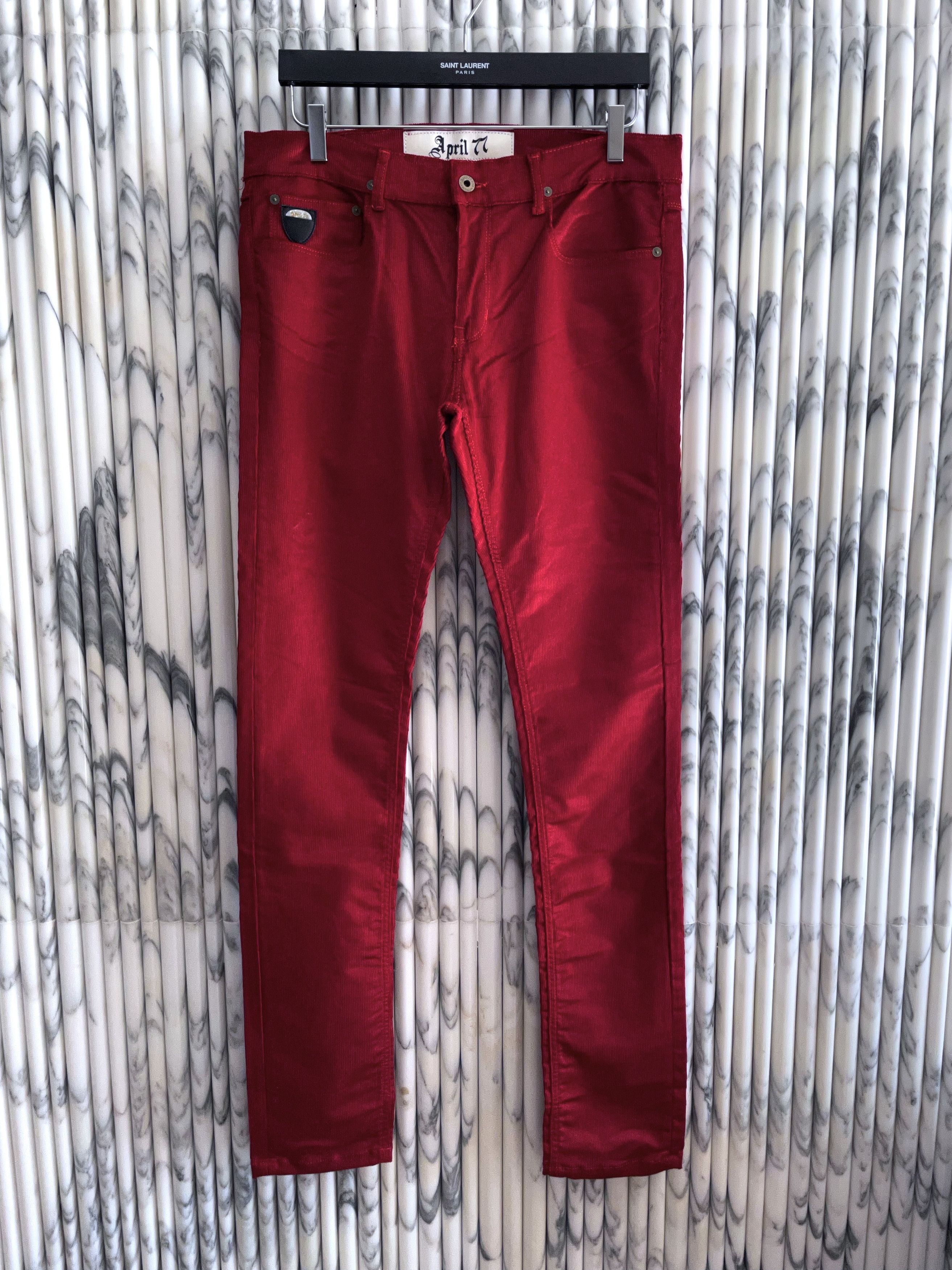 BRAND NEW METALLIC RED CORDUROY JOEY SKINNY JEANS