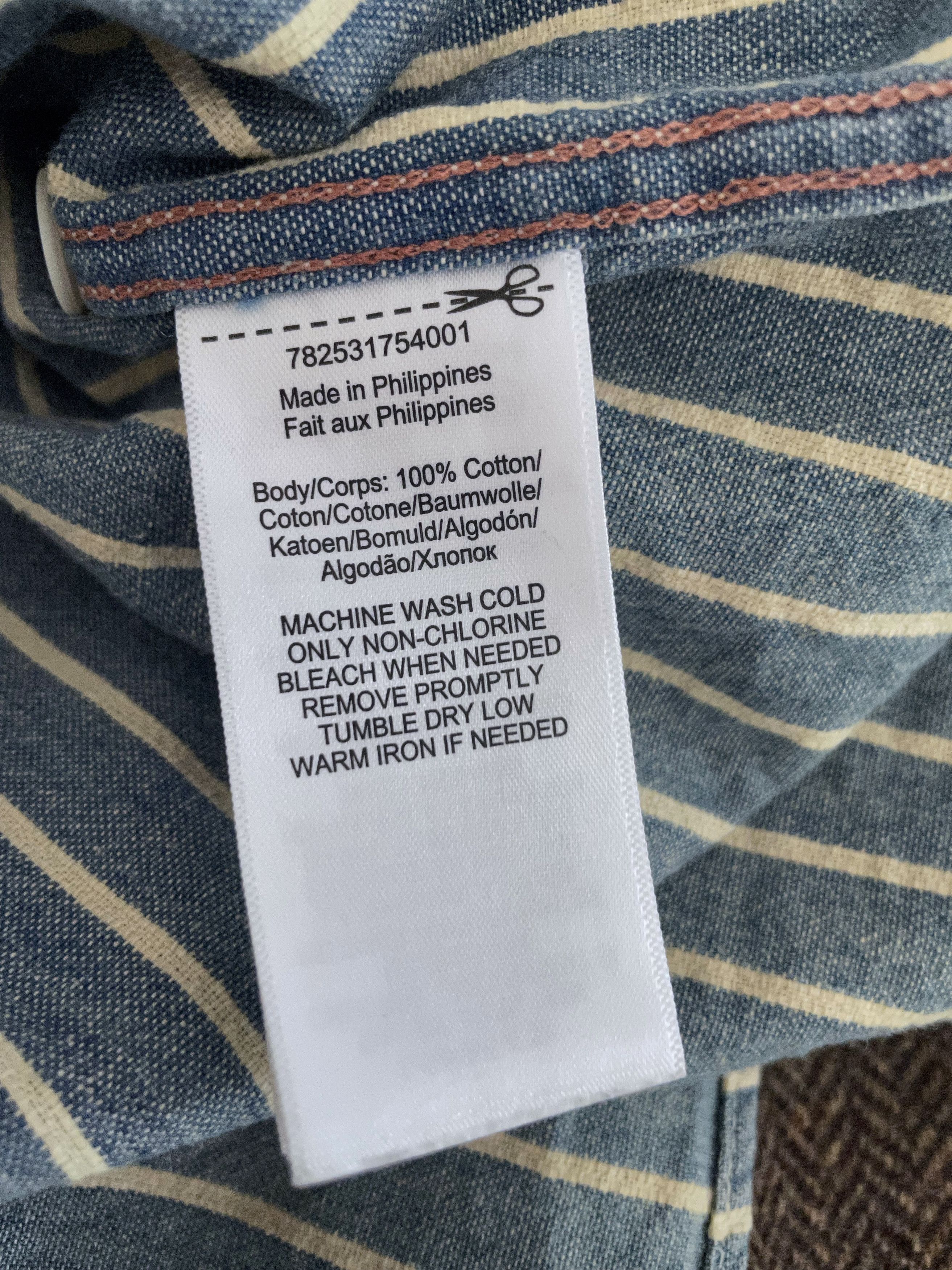 RRL Ralph Lauren VINTAGE FADED COTTON OFF WHITE STRIPES OVERSHIRT Size US XL / EU 56 / 4 - 8 Thumbnail