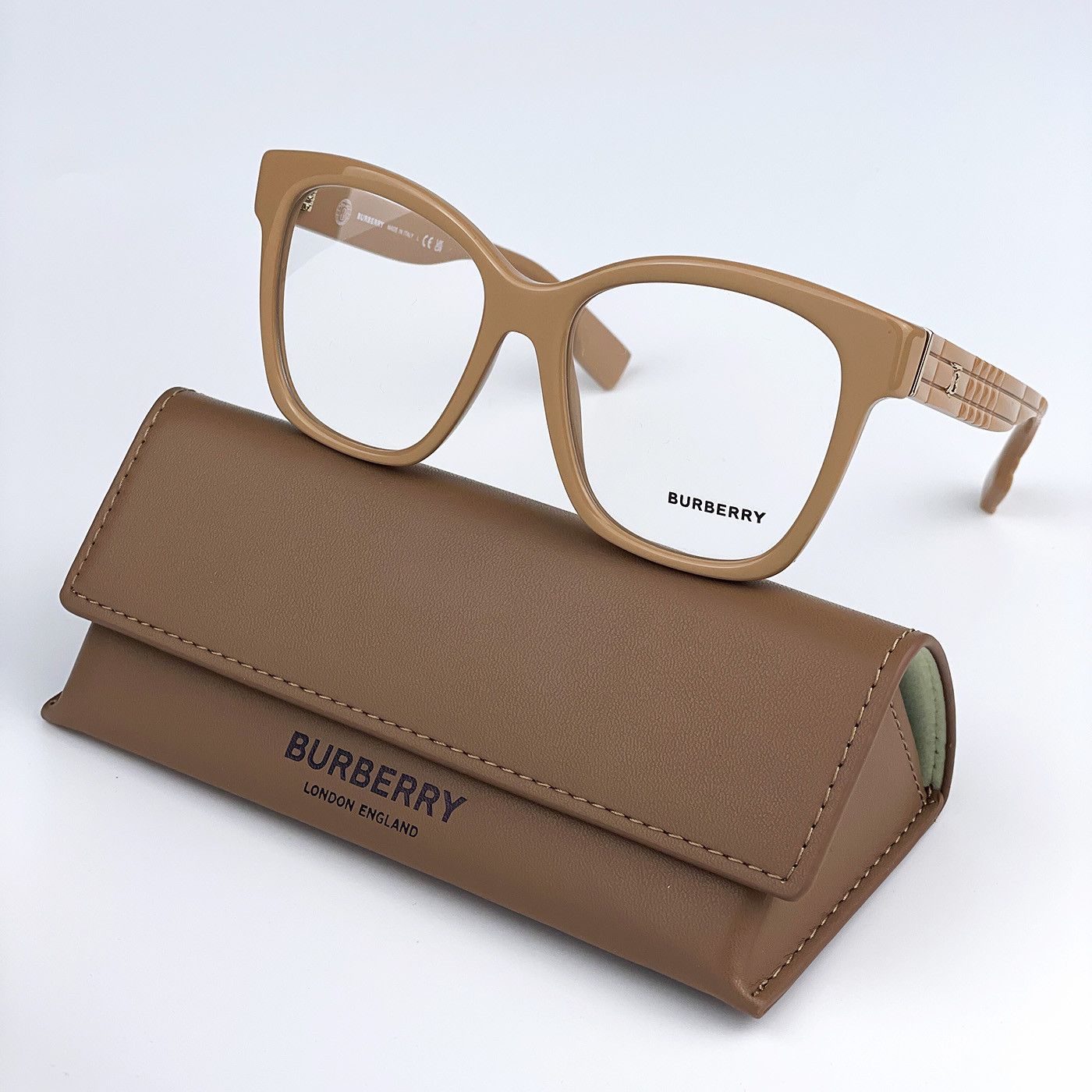 NEW Burberry BE2363 3990 Beige Square Women Eyeglasses Eyeglasses Burberry BE2363 Sylvie | Free Shipping | Glasses.com® main image 4