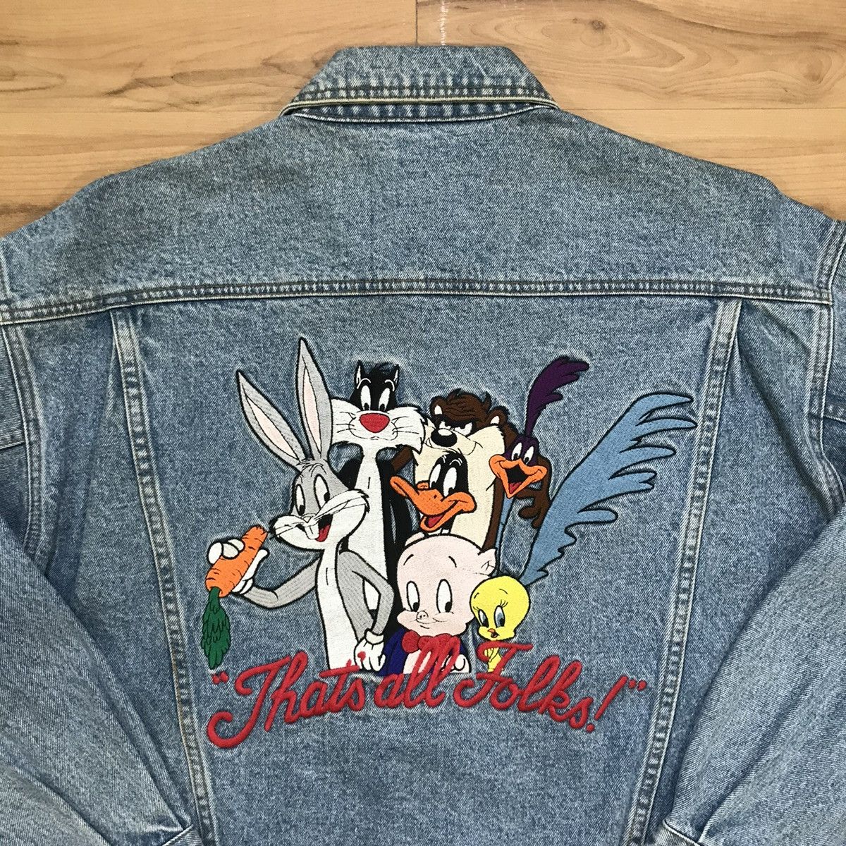 Vintage × Warner Bros Vintage Warner Bros Looney Tunes Trucker Denim Jacket Size US S / EU 44-46 / 1 - 12 Thumbnail