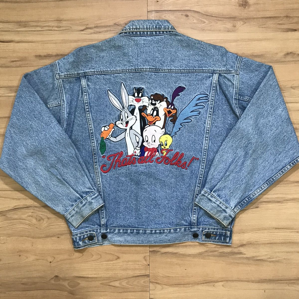 Vintage × Warner Bros Vintage Warner Bros Looney Tunes Trucker Denim Jacket Size US S / EU 44-46 / 1 - 11 Thumbnail