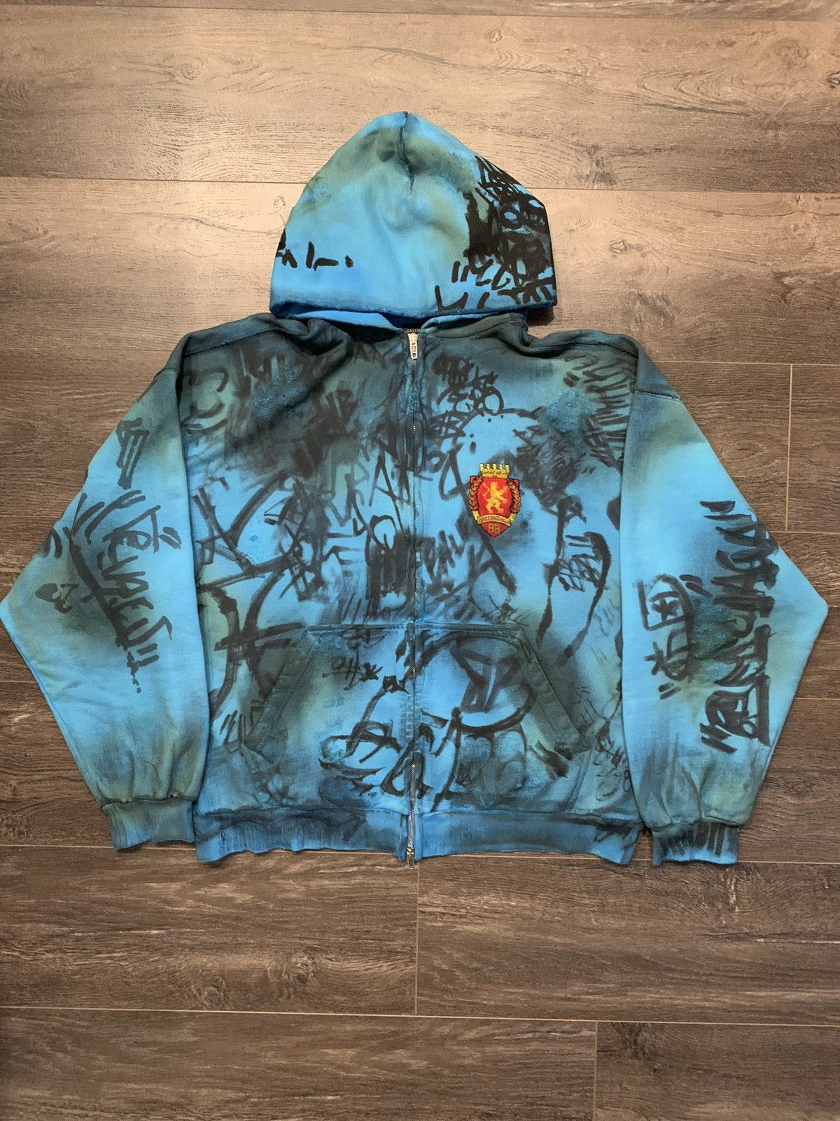 Balenciaga Balenciaga Skater Graffiti Zip Up Hoodie | Grailed