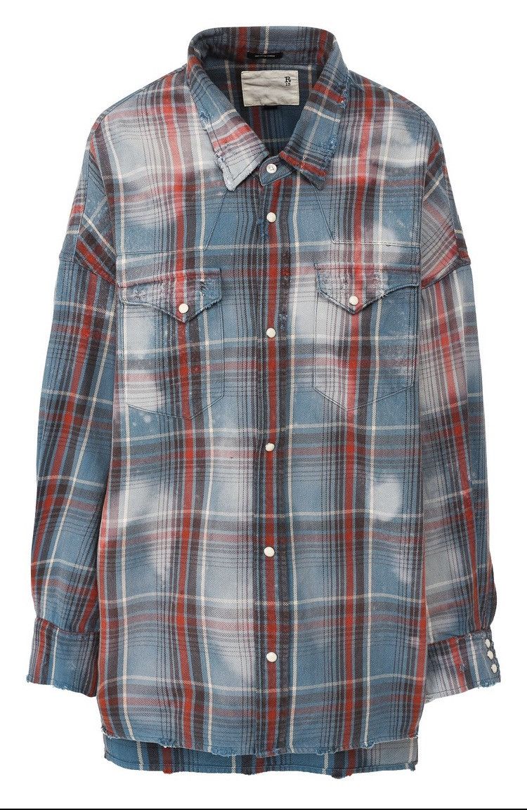 R13 Bleached oversized cowboy shirt. Small Size US S / EU 44-46 / 1 - 11 Thumbnail