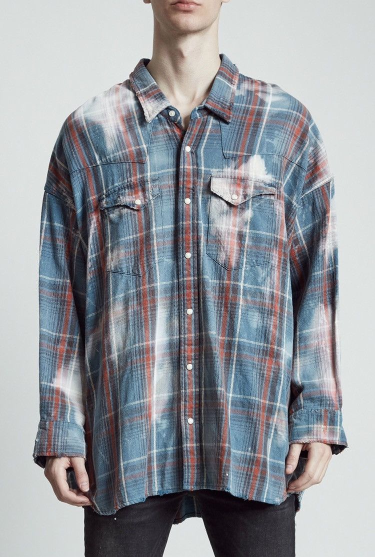 R13 Bleached oversized cowboy shirt. Small Size US S / EU 44-46 / 1 - 1 Thumbnail