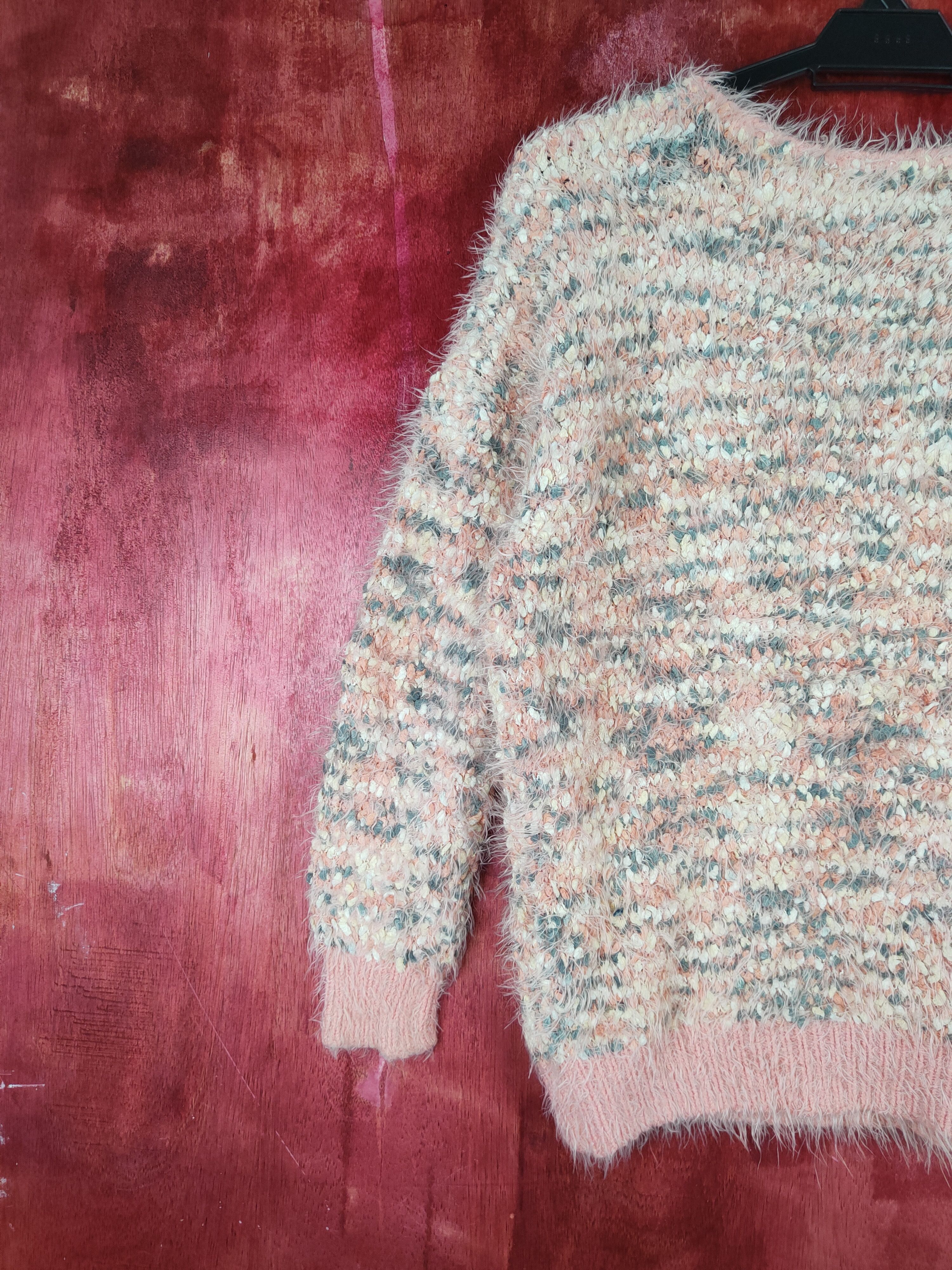 Japanese Brand Cecil McBee Peach Shag Shaggy Fur Mohair Knitwear #S798 Size M / US 6-8 / IT 42-44 - 8 Thumbnail