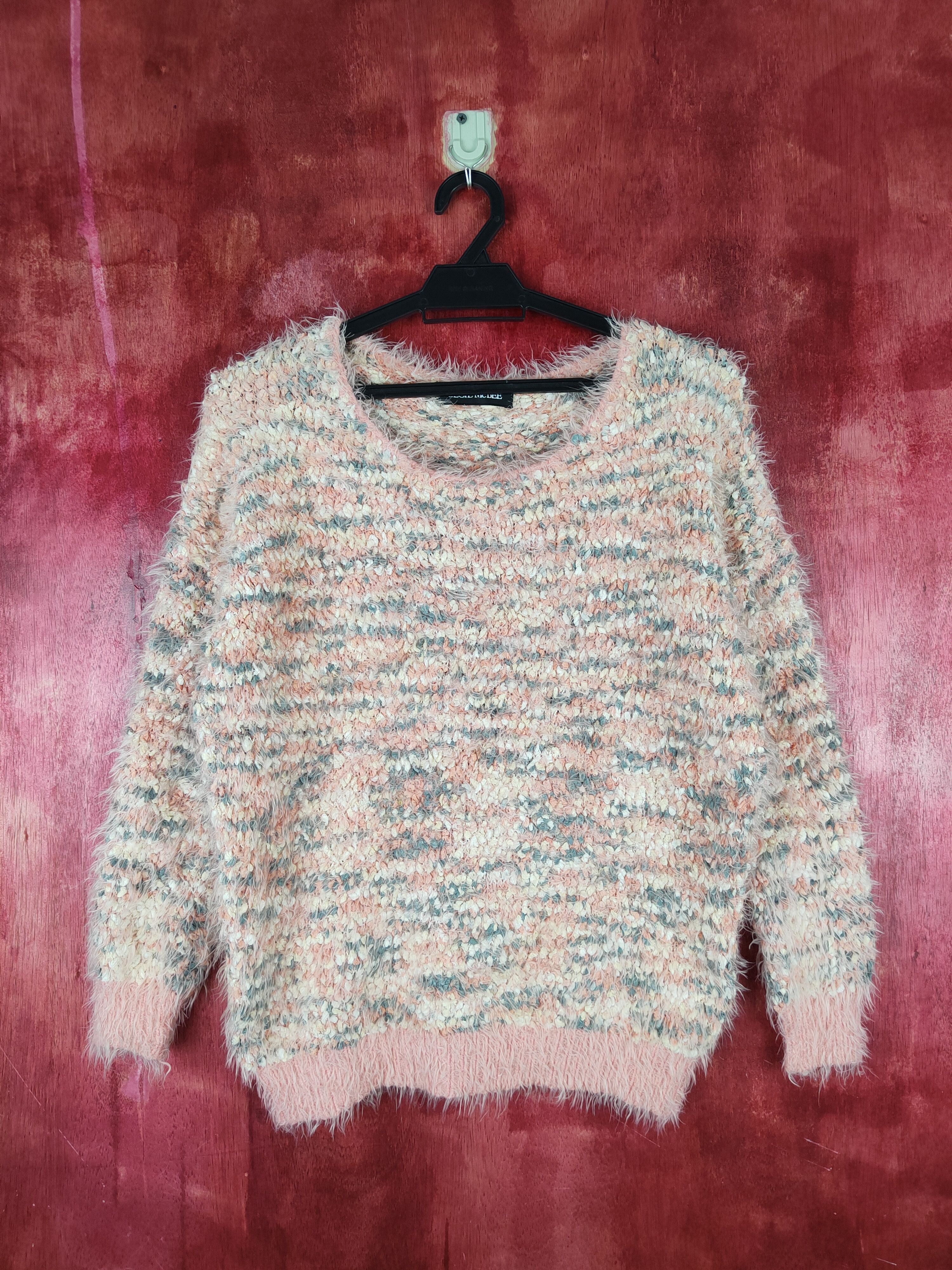 Japanese Brand Cecil McBee Peach Shag Shaggy Fur Mohair Knitwear #S798 Size M / US 6-8 / IT 42-44 - 1 Thumbnail