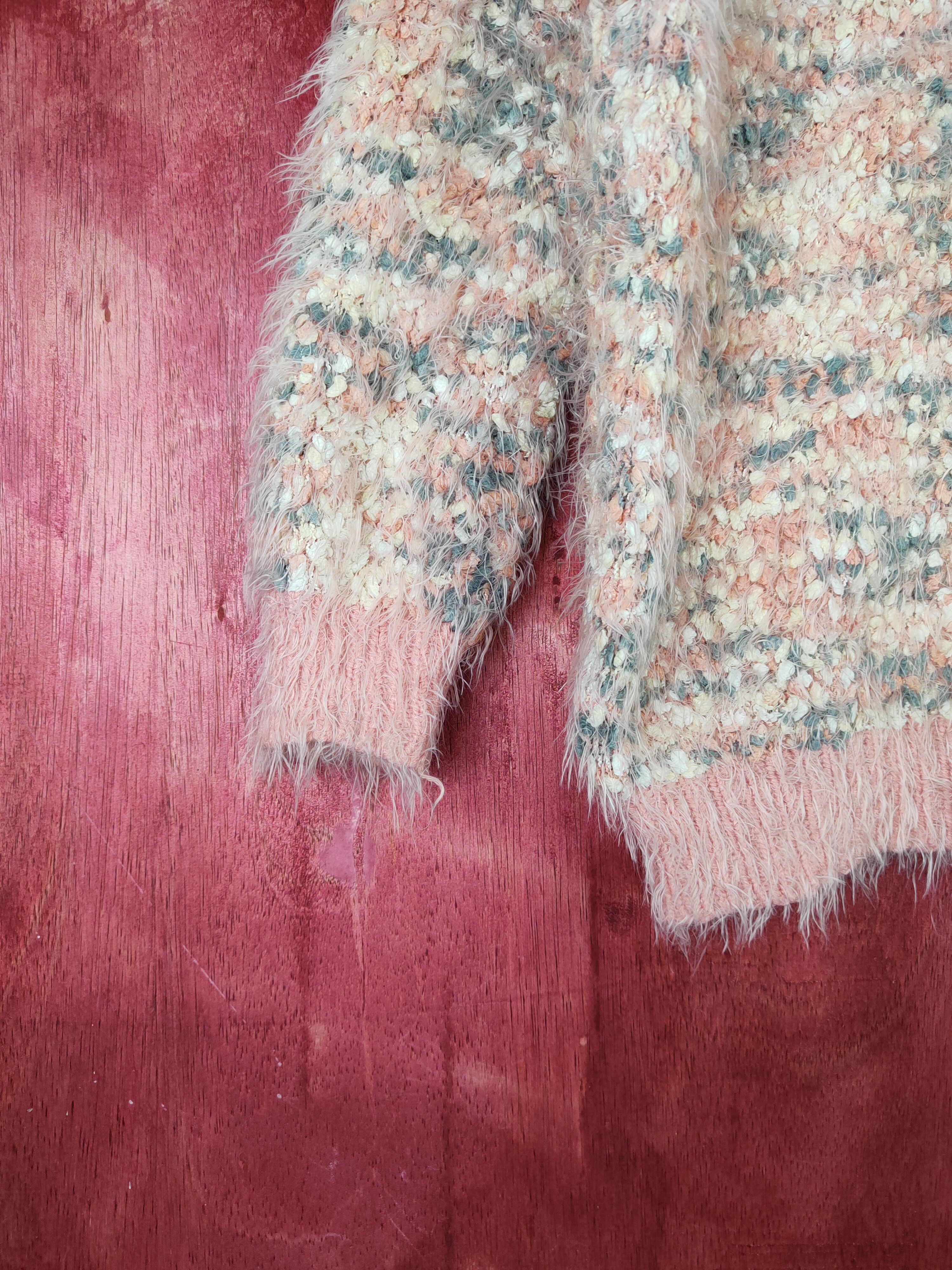 Japanese Brand Cecil McBee Peach Shag Shaggy Fur Mohair Knitwear #S798 Size M / US 6-8 / IT 42-44 - 4 Thumbnail