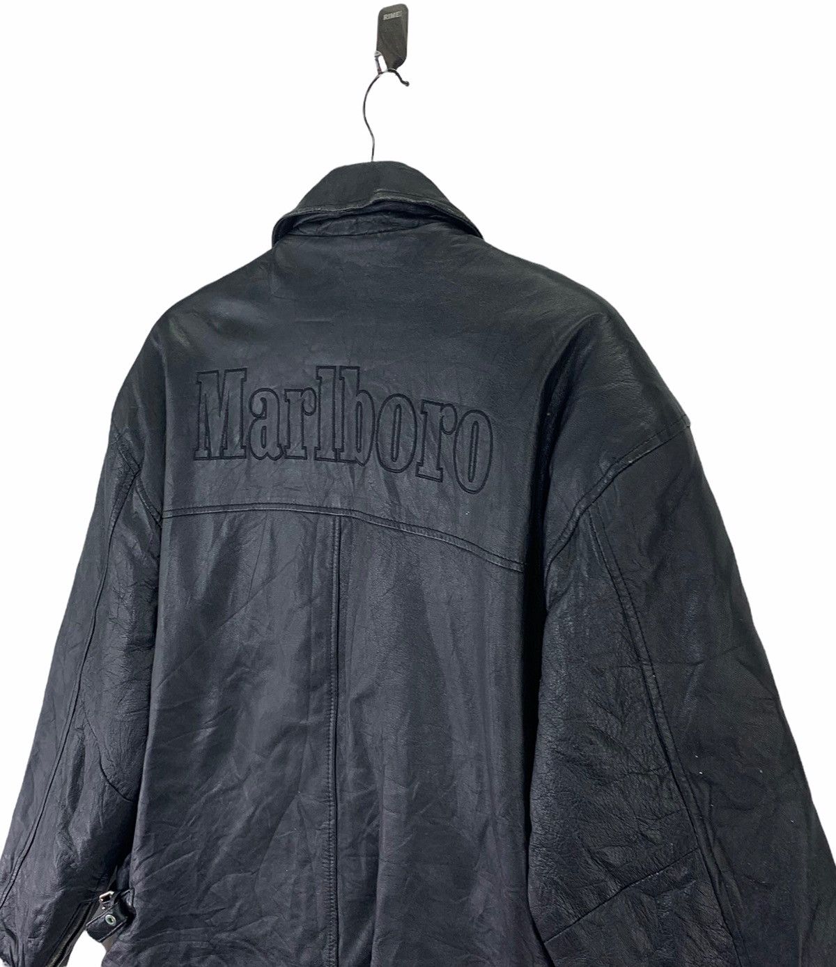 Marlboro × Marlboro Classics × Marlboro Unlimited VINTAGE BLACK LEATHER MARLBORO BIKER JACKET Size US M / EU 48-50 / 2 - 10 Thumbnail