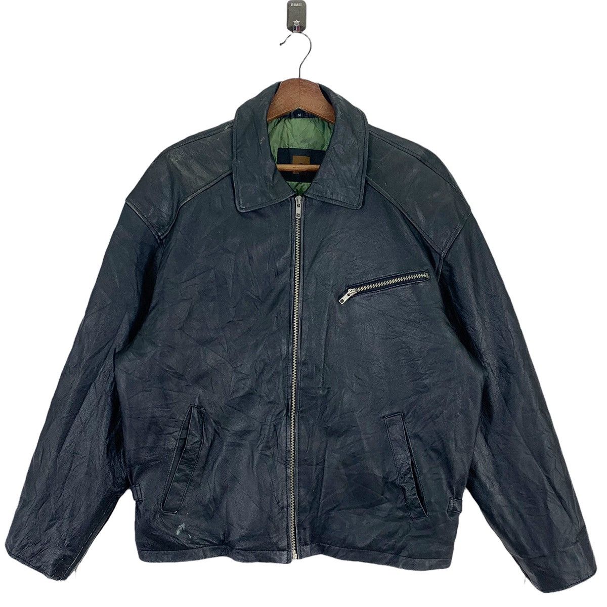 Marlboro × Marlboro Classics × Marlboro Unlimited VINTAGE BLACK LEATHER MARLBORO BIKER JACKET Size US M / EU 48-50 / 2 - 2 Thumbnail