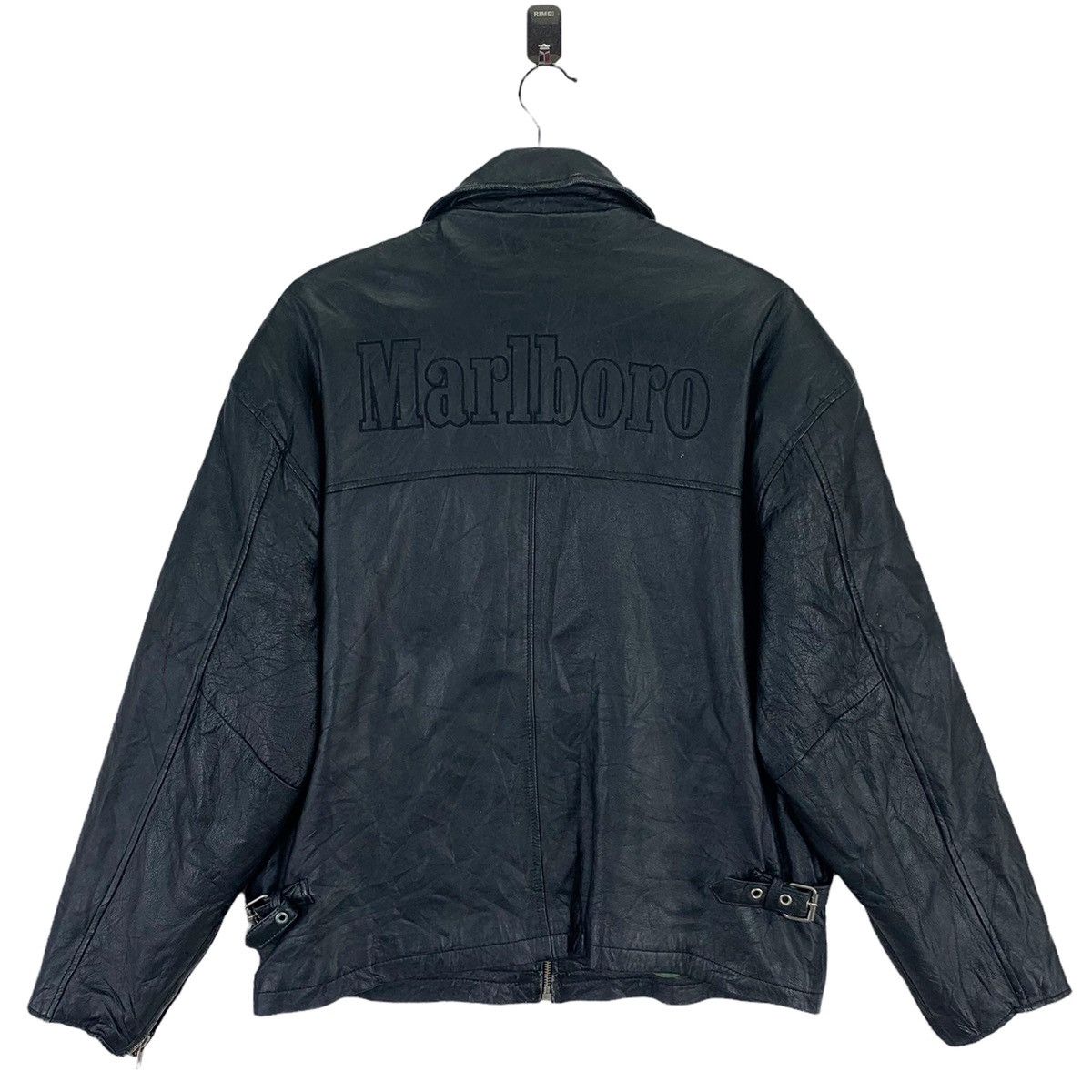 Marlboro × Marlboro Classics × Marlboro Unlimited VINTAGE BLACK LEATHER MARLBORO BIKER JACKET Size US M / EU 48-50 / 2 - 1 Thumbnail