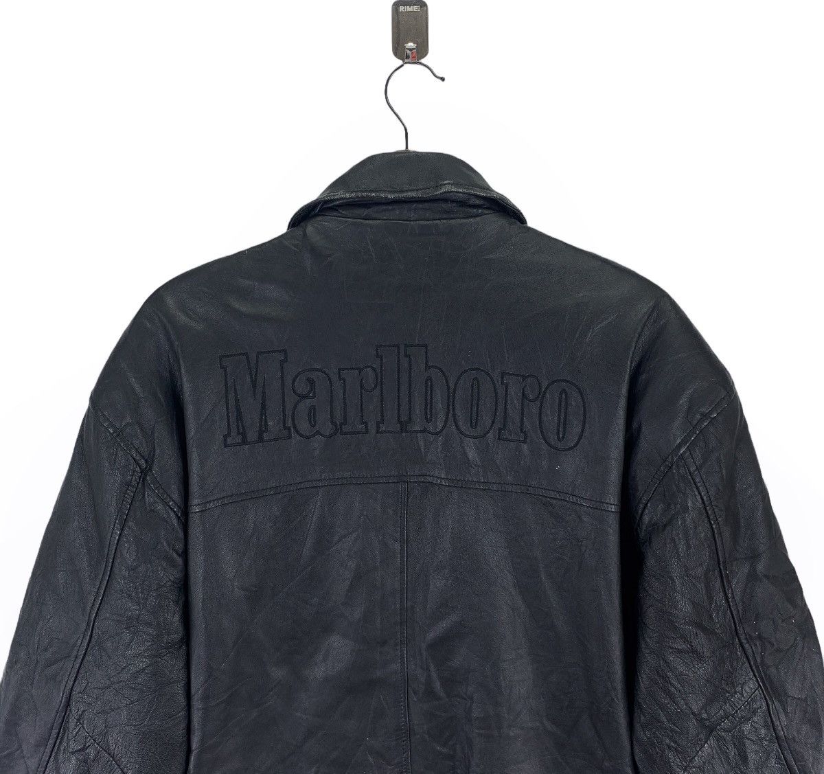 Marlboro × Marlboro Classics × Marlboro Unlimited VINTAGE BLACK LEATHER MARLBORO BIKER JACKET Size US M / EU 48-50 / 2 - 9 Thumbnail