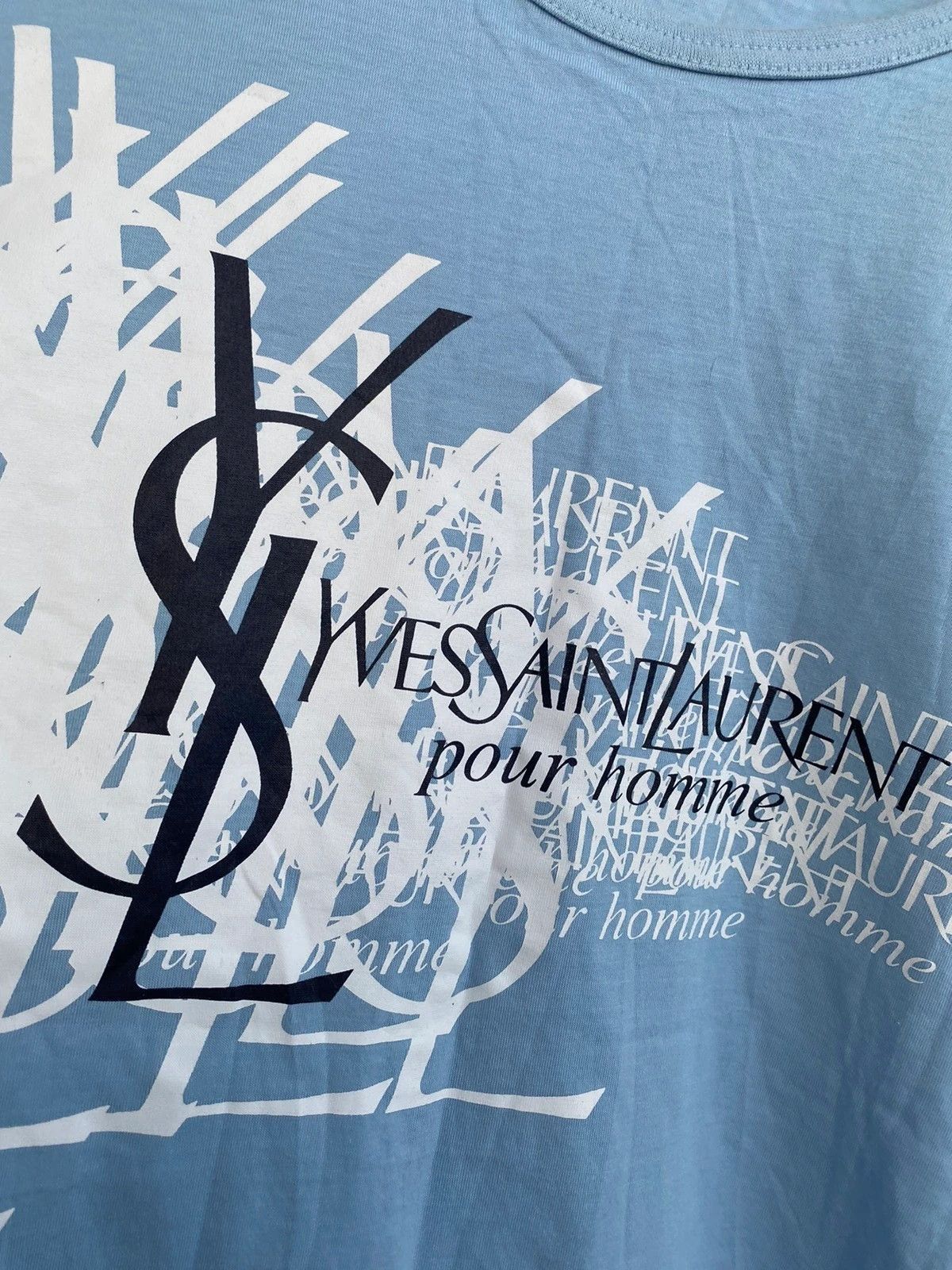 Yves Saint Laurent Blue YSL T-shirt Big Logo Size US XL / EU 56 / 4 - 3 Thumbnail