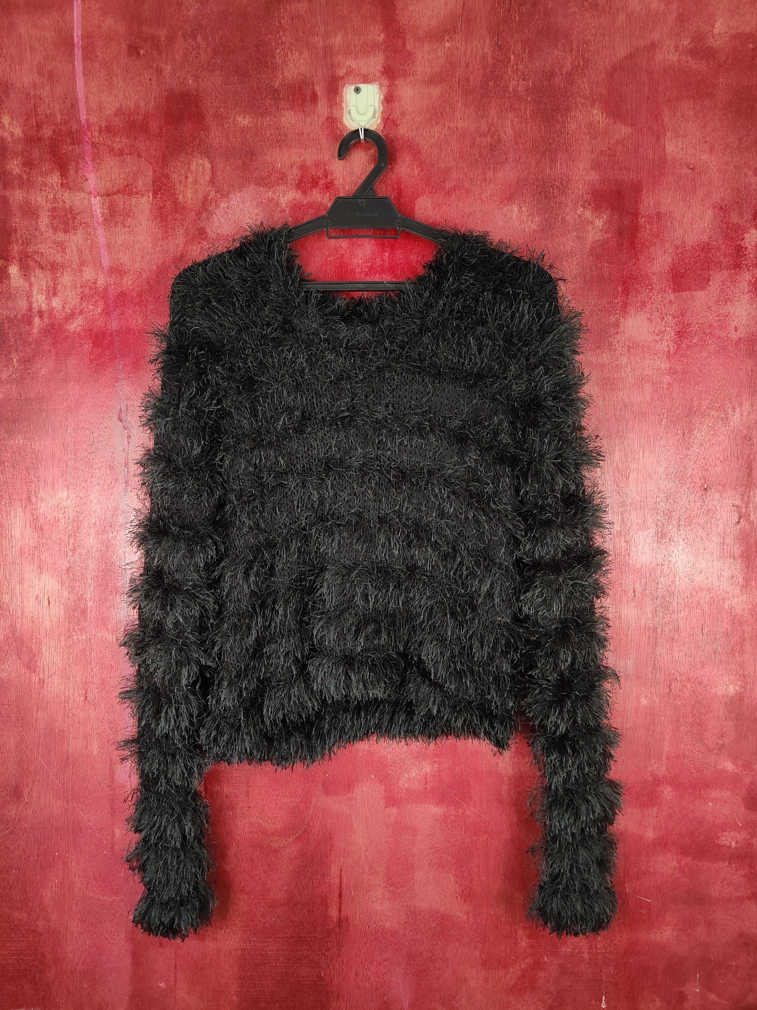 Japanese Brand DL Here's Avenue Black Shag Shaggy Fur Mohair Knitwear #S801 Size M / US 6-8 / IT 42-44 - 1 Thumbnail