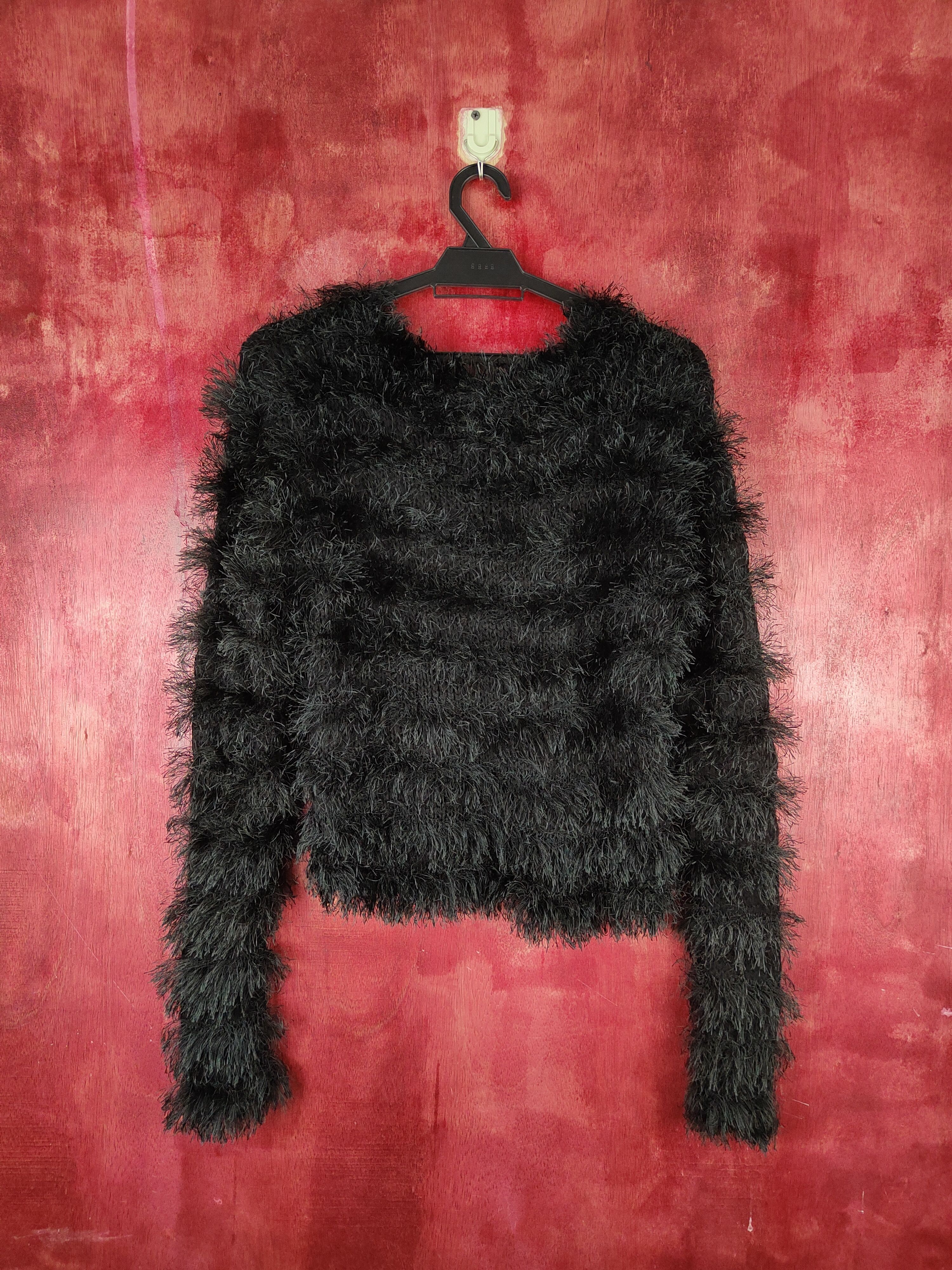 Japanese Brand DL Here's Avenue Black Shag Shaggy Fur Mohair Knitwear #S801 Size M / US 6-8 / IT 42-44 - 7 Thumbnail