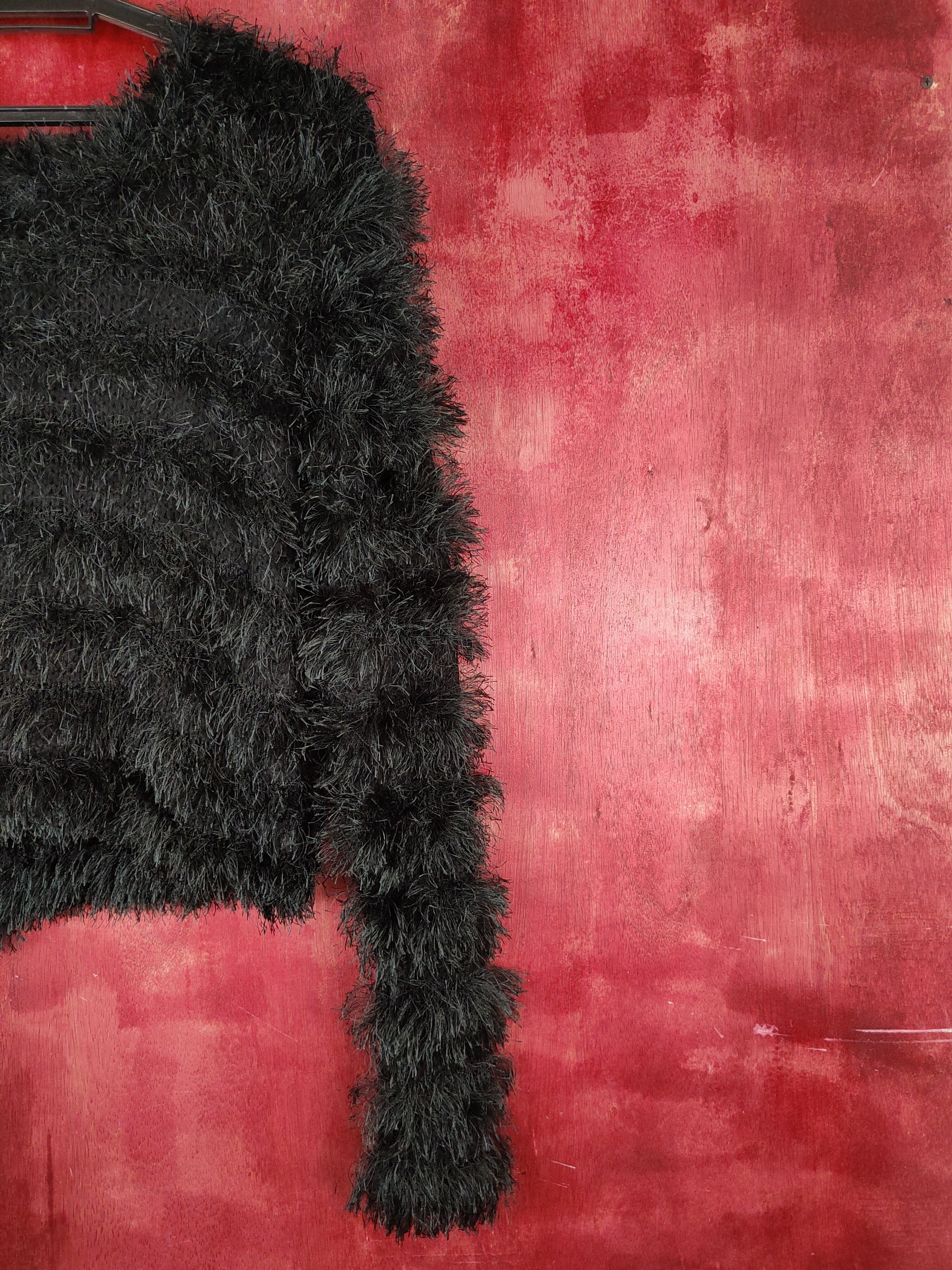 Japanese Brand DL Here's Avenue Black Shag Shaggy Fur Mohair Knitwear #S801 Size M / US 6-8 / IT 42-44 - 5 Thumbnail