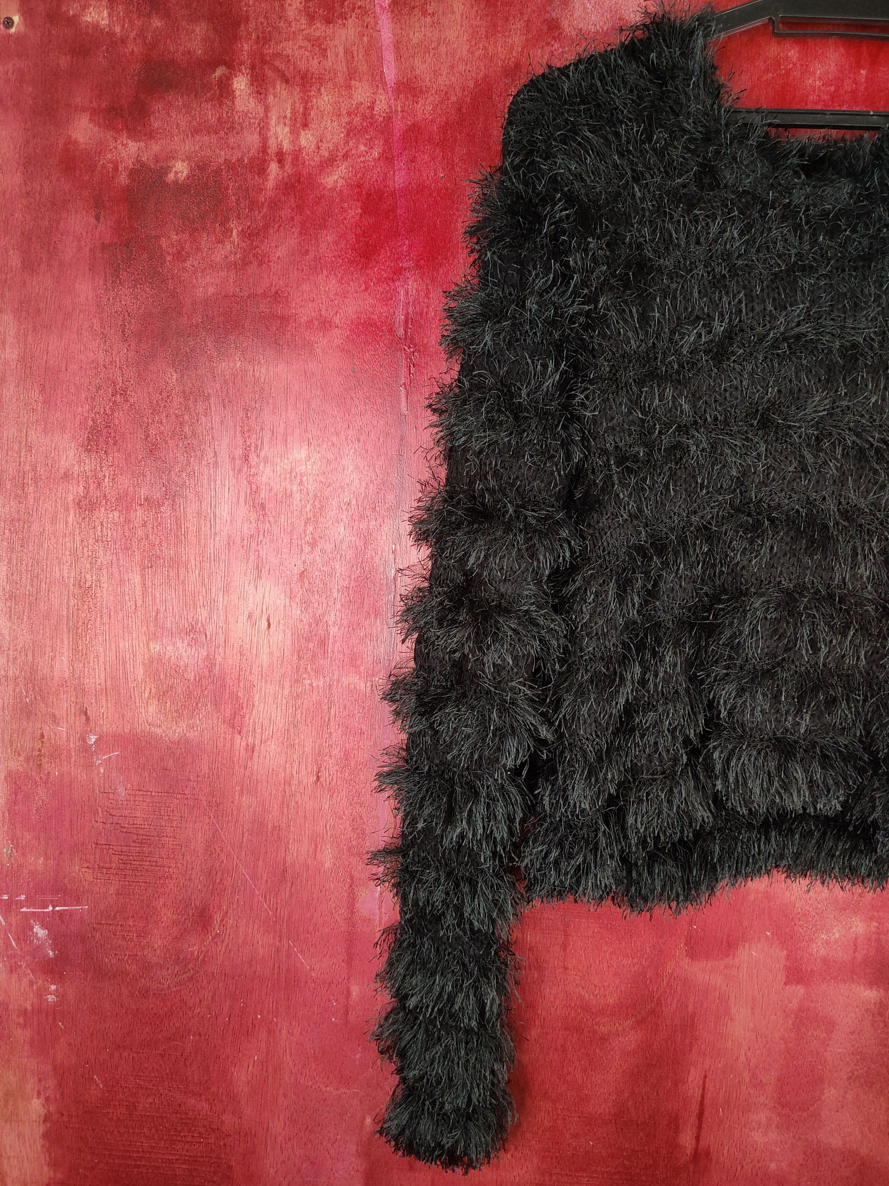 Japanese Brand DL Here's Avenue Black Shag Shaggy Fur Mohair Knitwear #S801 Size M / US 6-8 / IT 42-44 - 3 Thumbnail