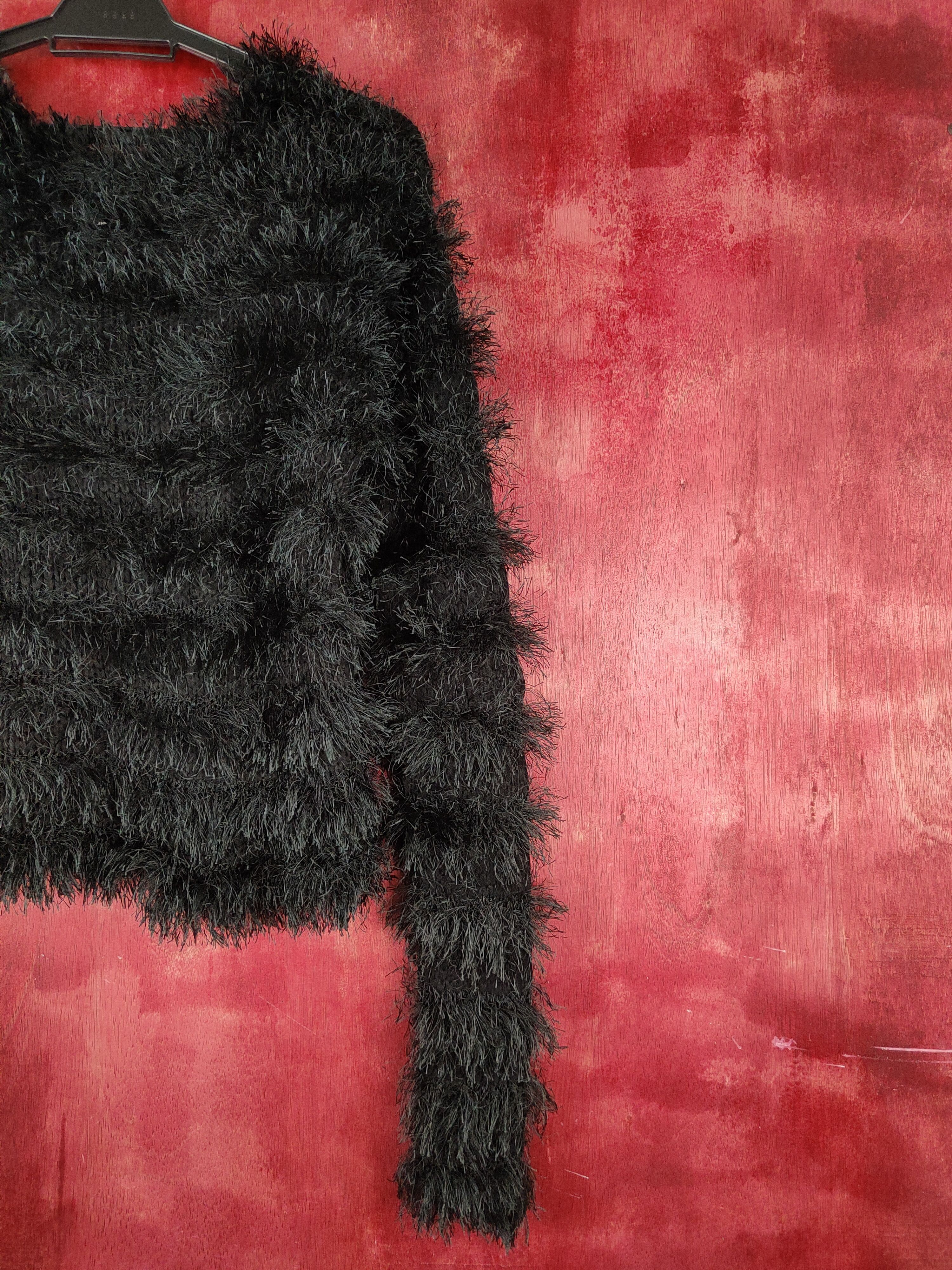 Japanese Brand DL Here's Avenue Black Shag Shaggy Fur Mohair Knitwear #S801 Size M / US 6-8 / IT 42-44 - 9 Thumbnail