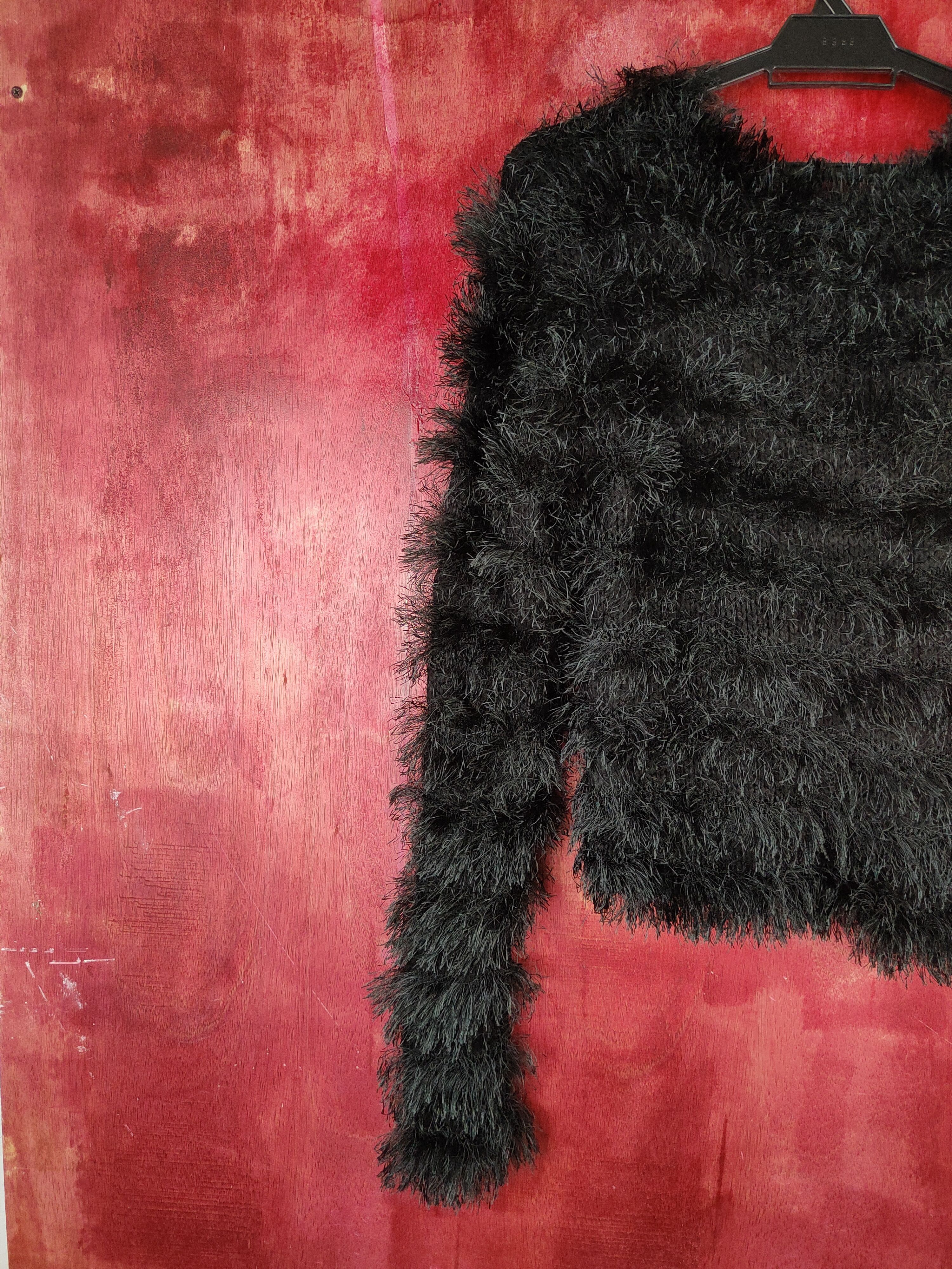 Japanese Brand DL Here's Avenue Black Shag Shaggy Fur Mohair Knitwear #S801 Size M / US 6-8 / IT 42-44 - 8 Thumbnail