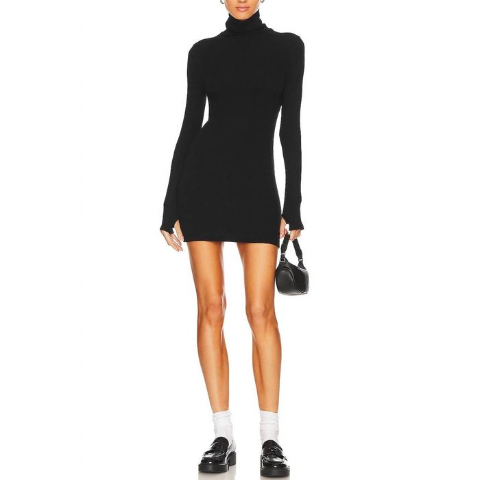Enza Costa Turtleneck Sweater Mini Dress In Black | Grailed