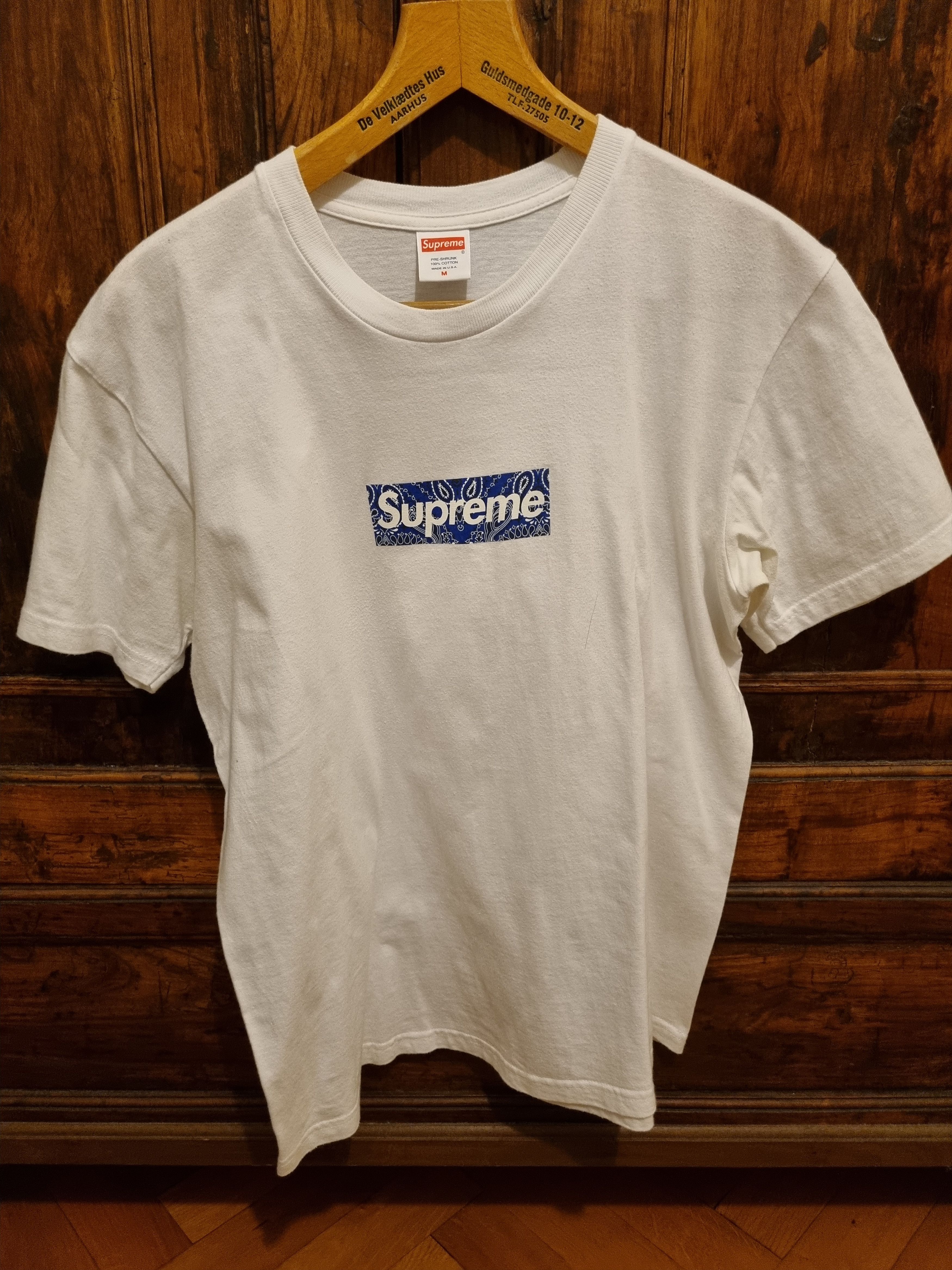 image of Supreme Bandana Box Logo Blue in White, Men's (Size Medium)