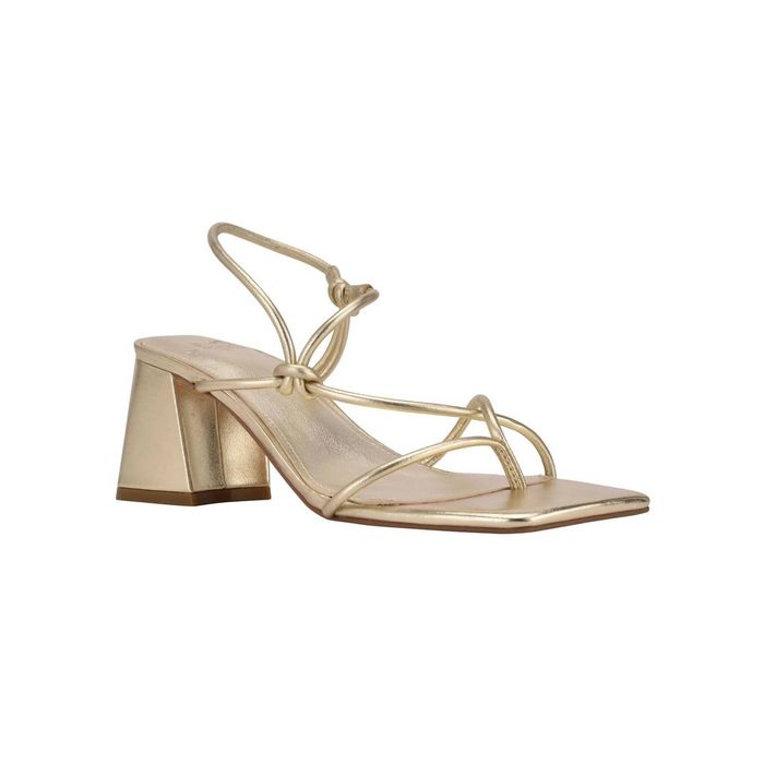 Marc Fisher Chiara Block Heel Sandal In Gold | Grailed