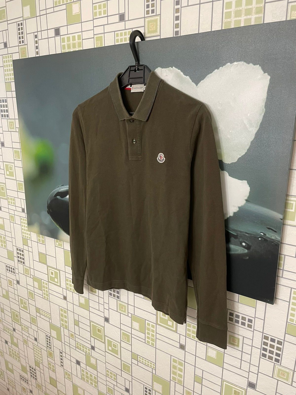Pre-owned Moncler Polo Longsleeve T Shirt In Khaki