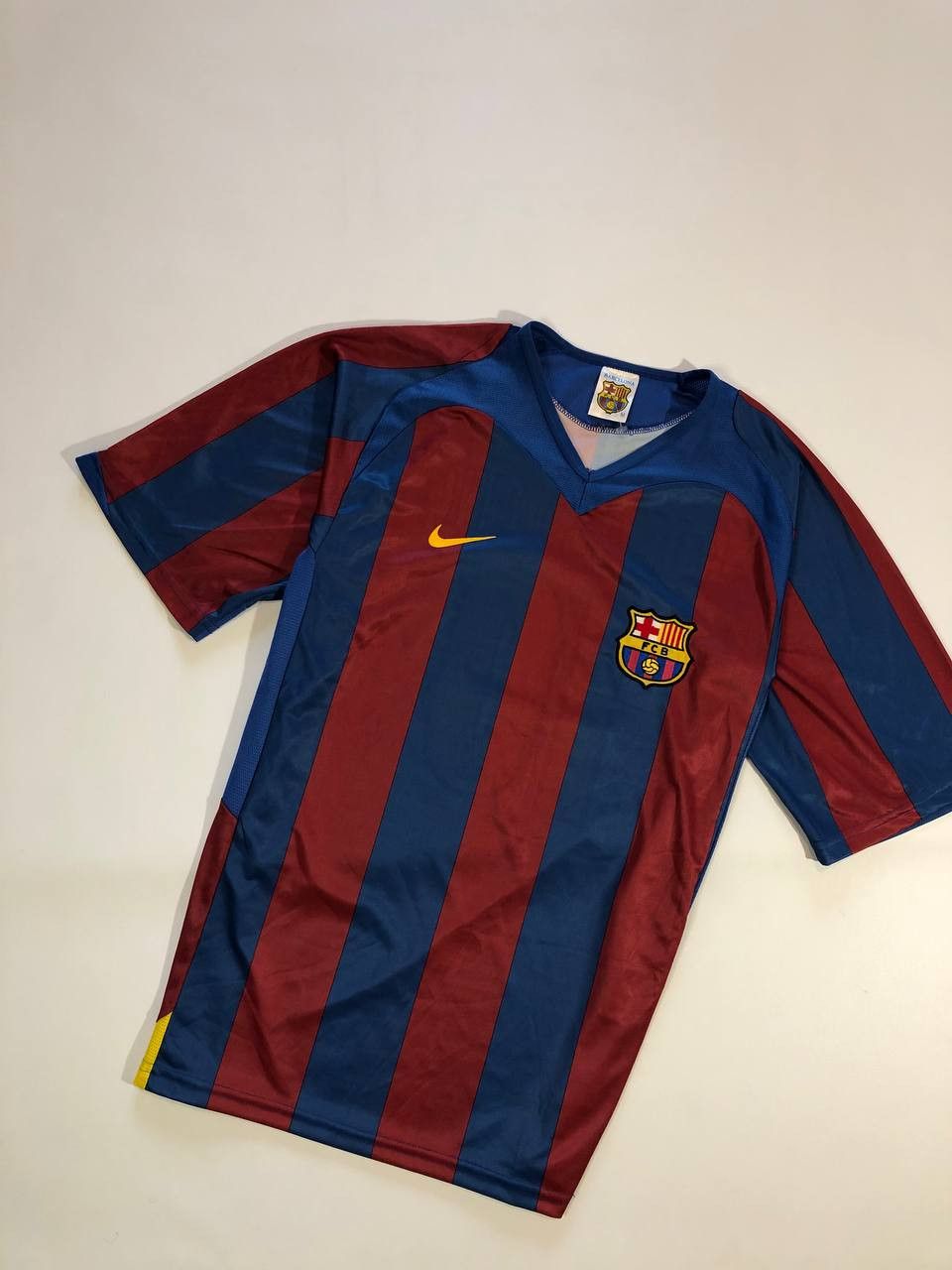 image of F C Barcelona x Soccer Jersey Ronaldinho Prime Time Barcelona 2007 Jersey T-Shirt in Mix (Size Medi